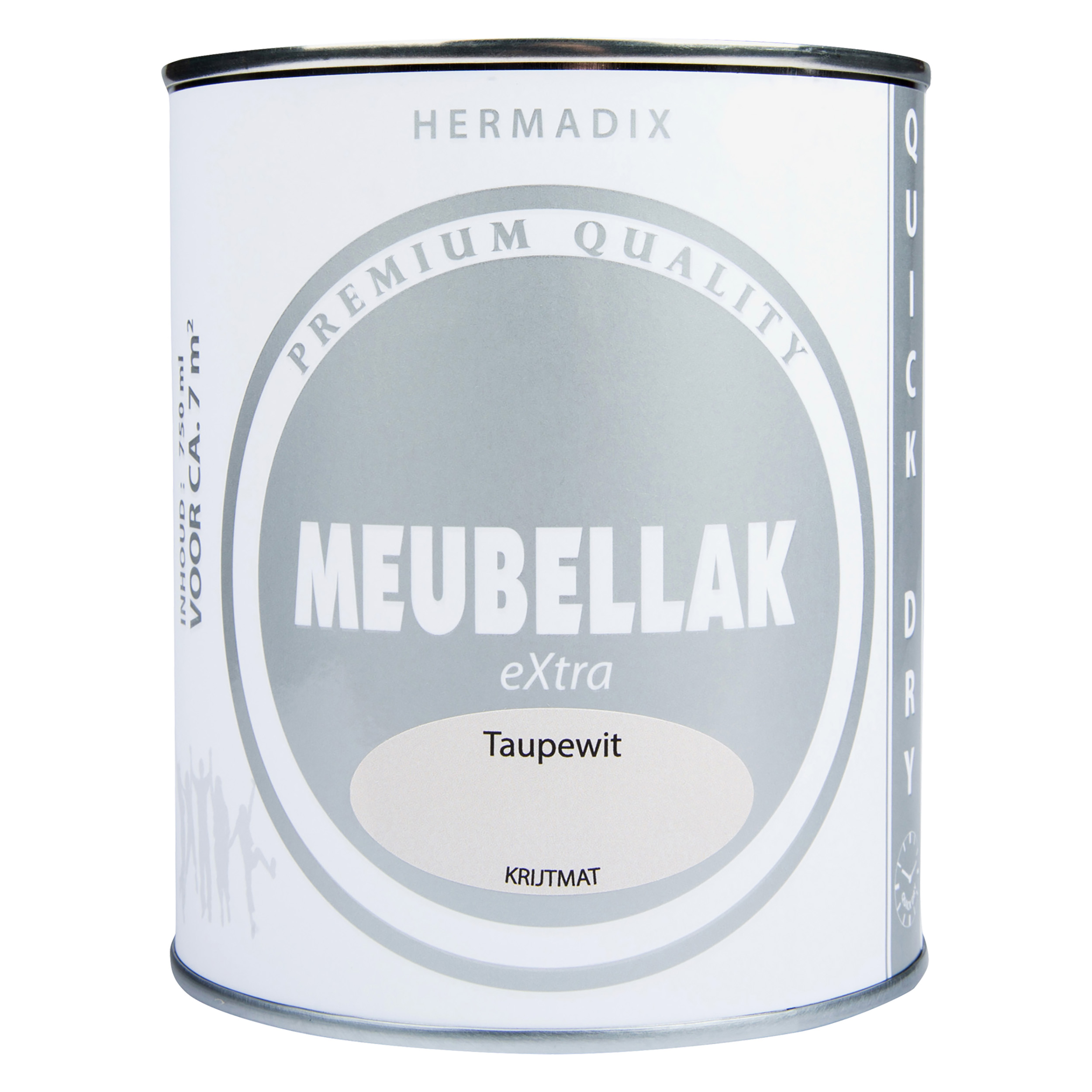 25.753.10 Hermadix  meubellak krijtmat - 750 ml taupewit 