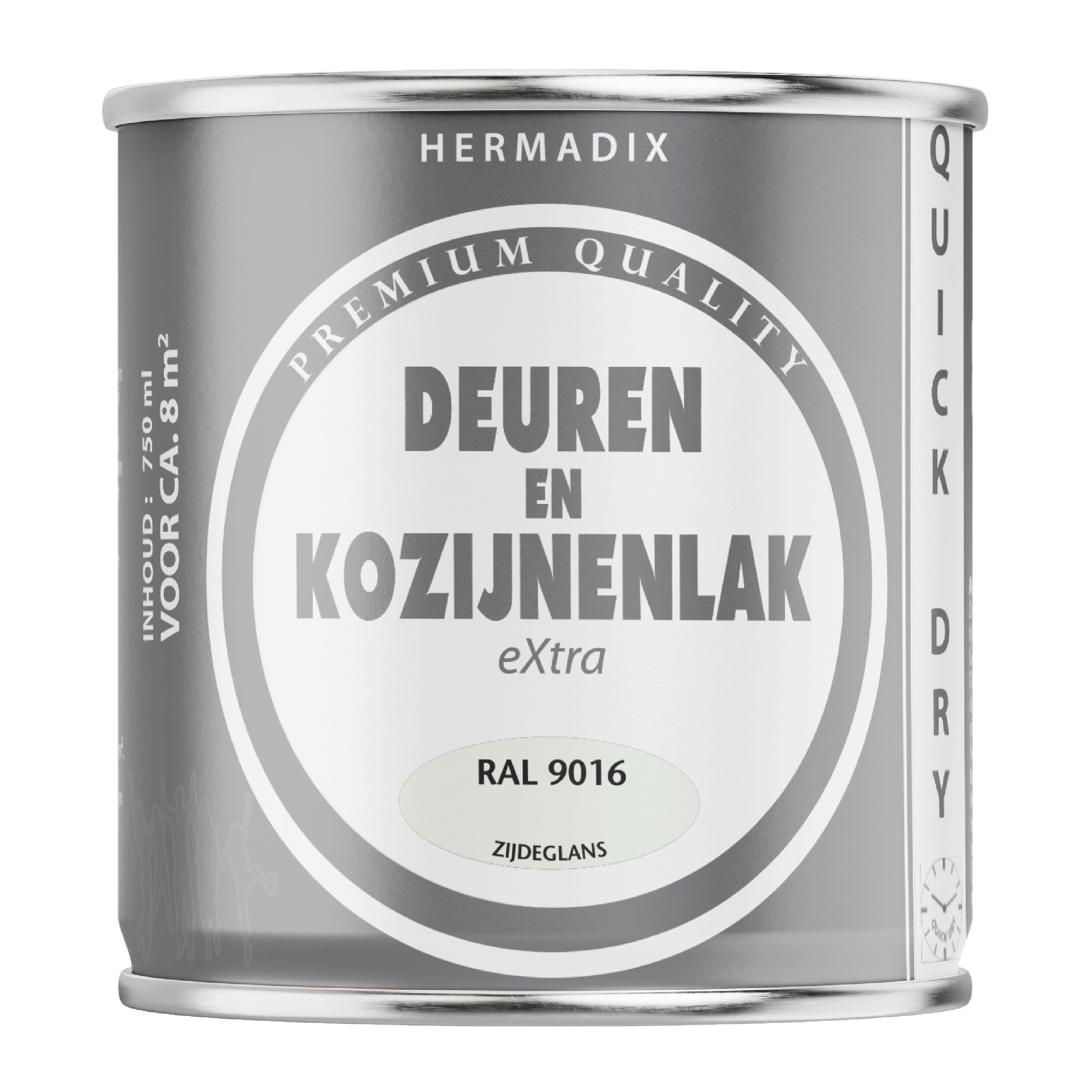 25.754.09 Hermadix  deuren en kozijnenlak zijdeglans - 750 ml ral 9016 