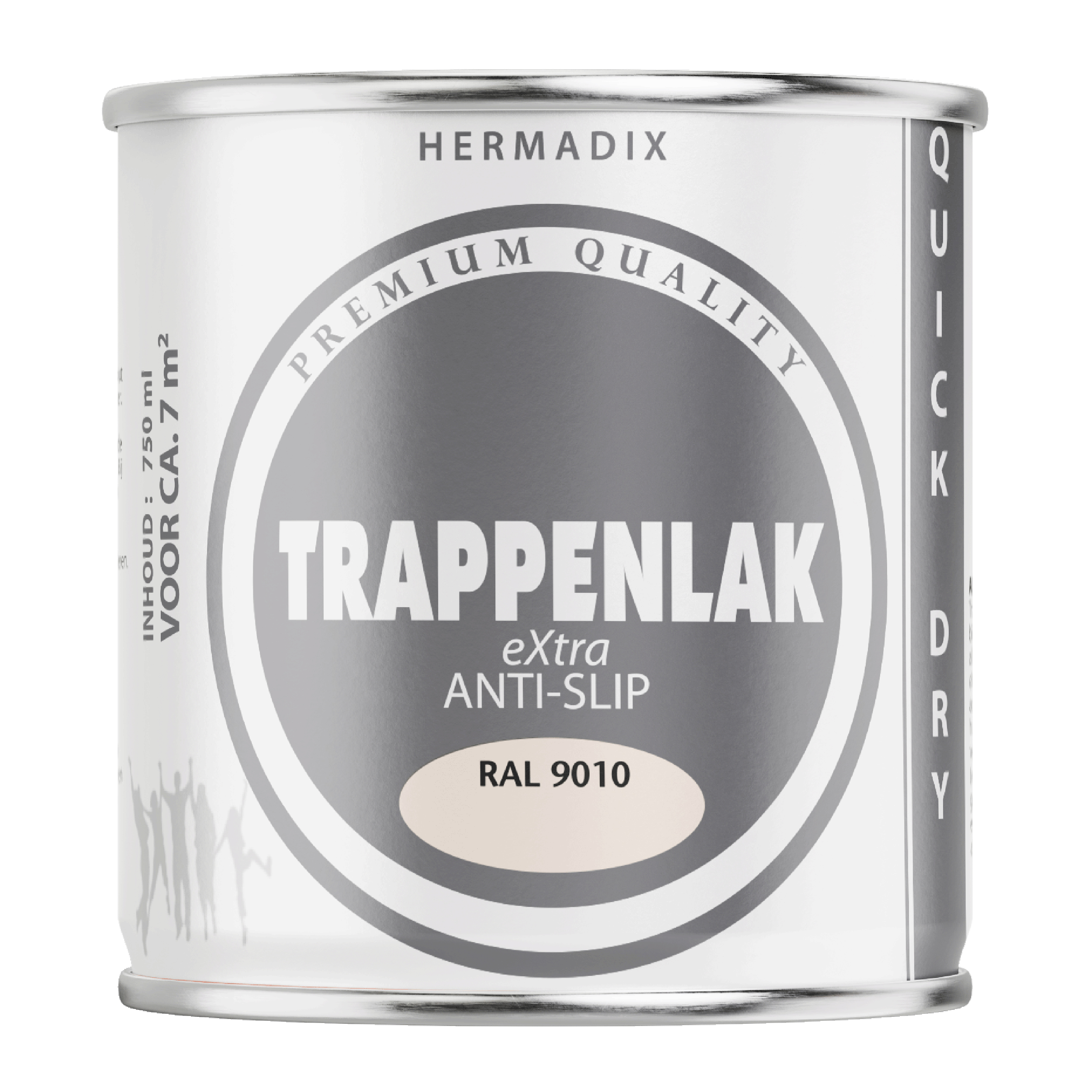 25.775.01 Hermadix  trappenlak zijdeglans - 750 ml ral 9010 