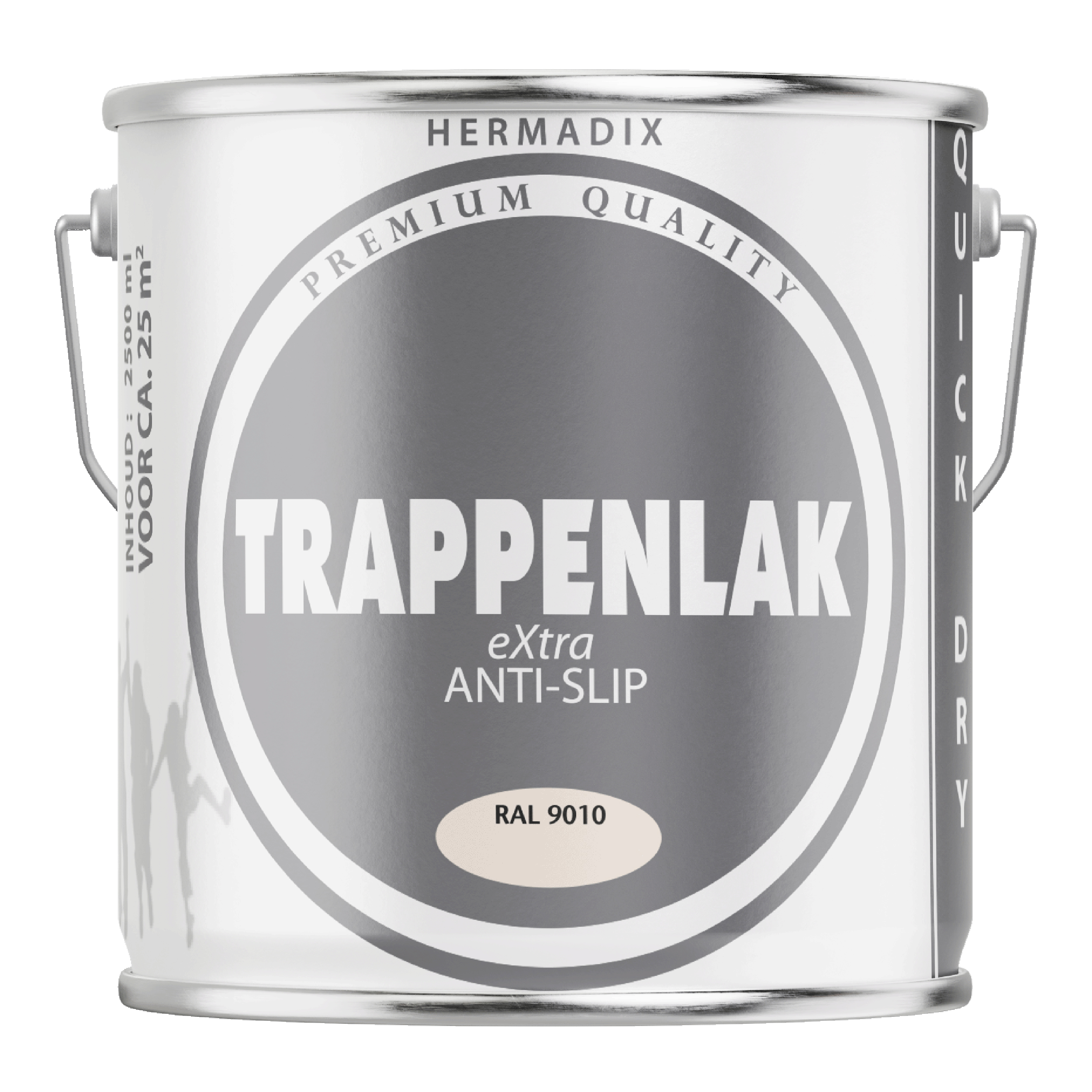 25.775.02 Hermadix  trappenlak zijdeglans - 2500 ml ral 9010 