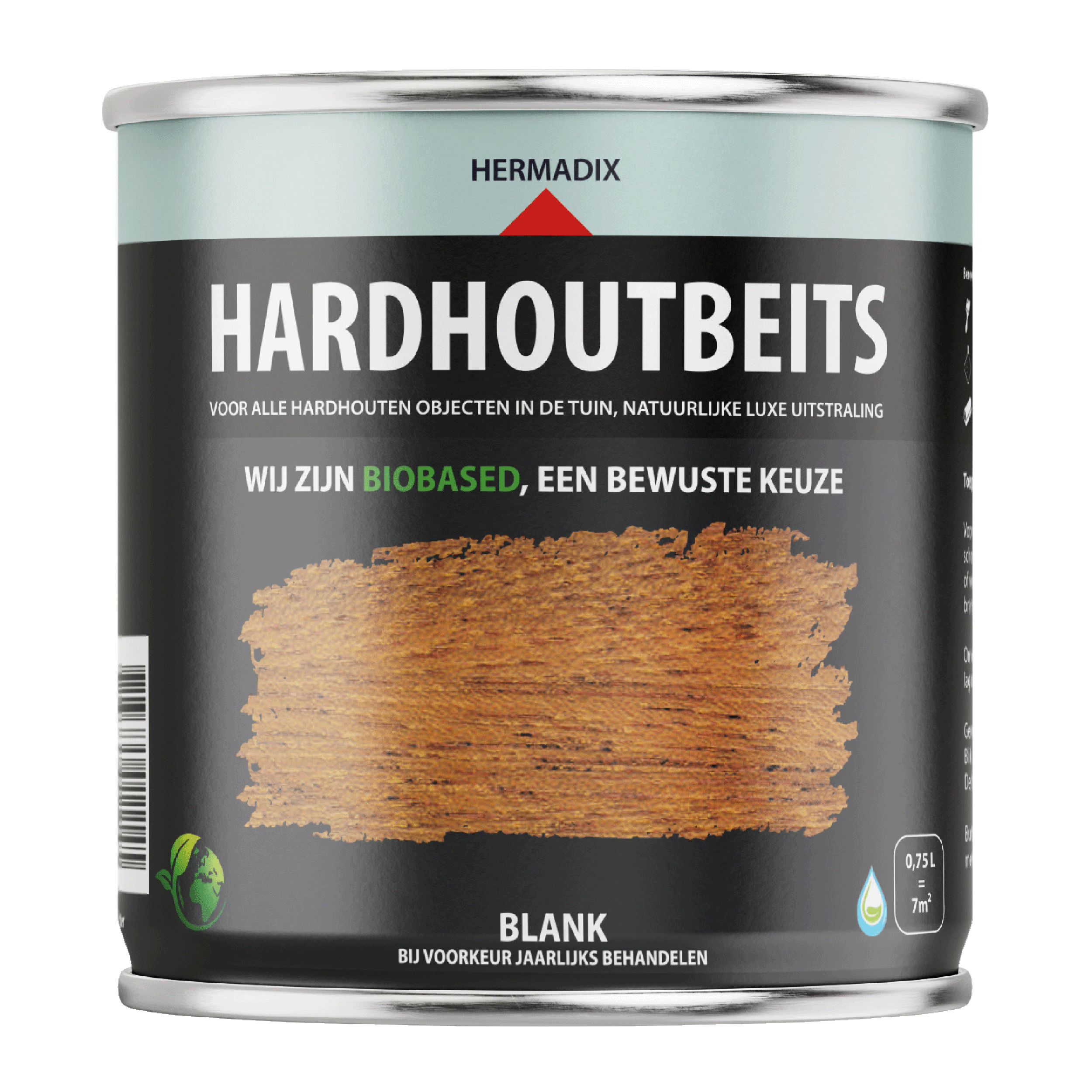 25.846.11 Hermadix  hardhoutbeits zijdeglans - 750 ml blank (461) 