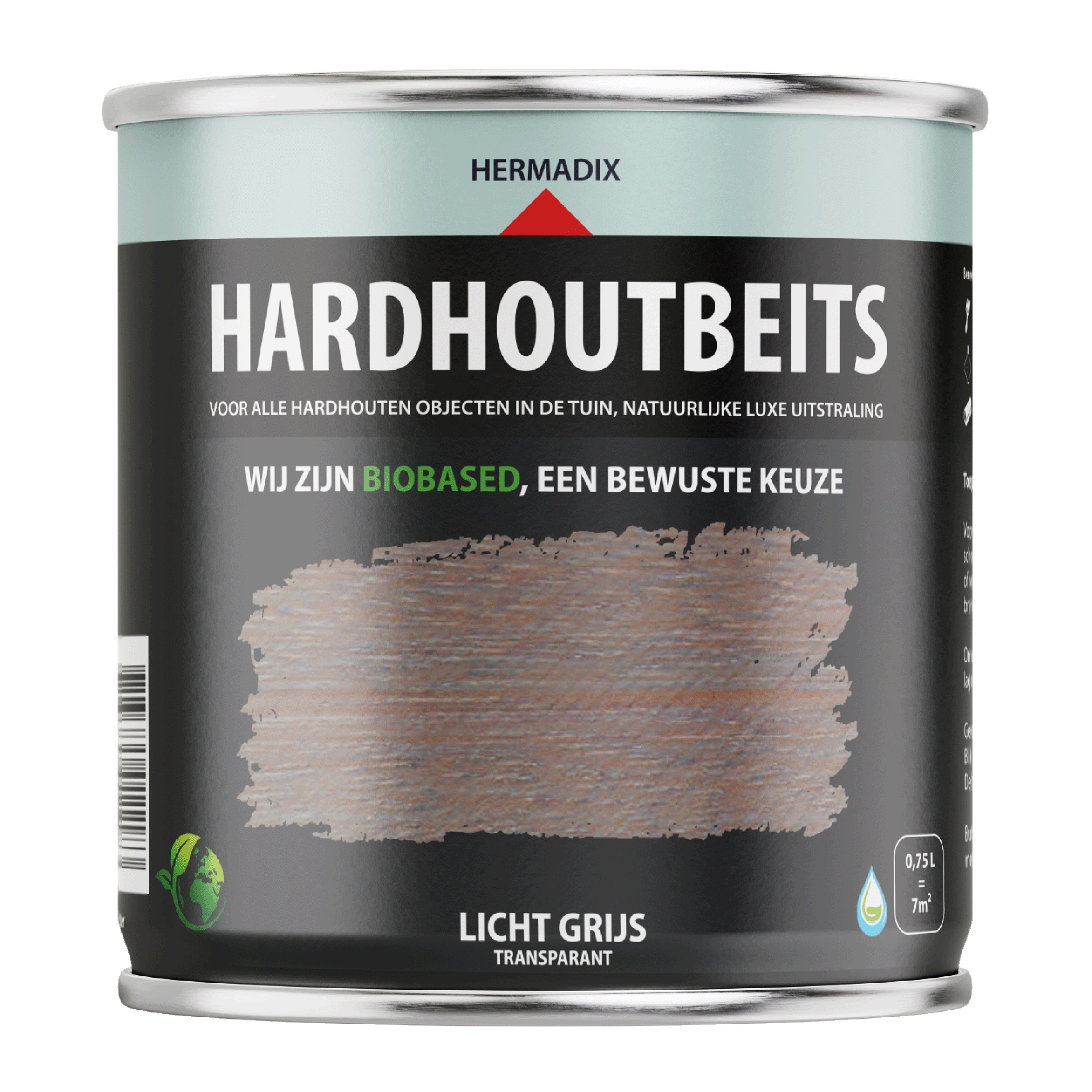 25.846.21 Hermadix  hardhoutbeits zijdeglans - 750 ml licht grijs (462) 
