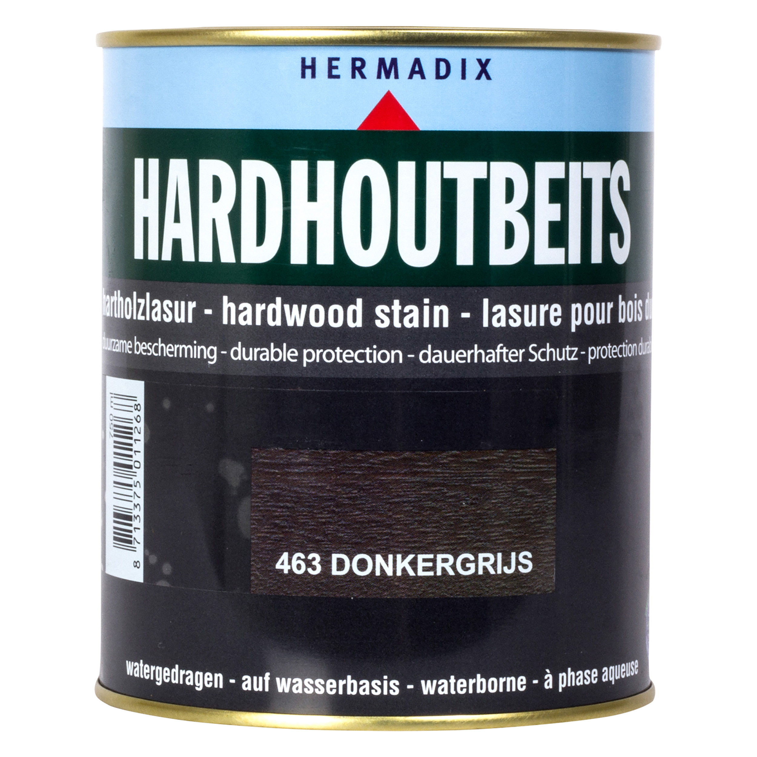 25.846.31 Hermadix  hardhoutbeits zijdeglans - 750 ml - donker grijs (463)
