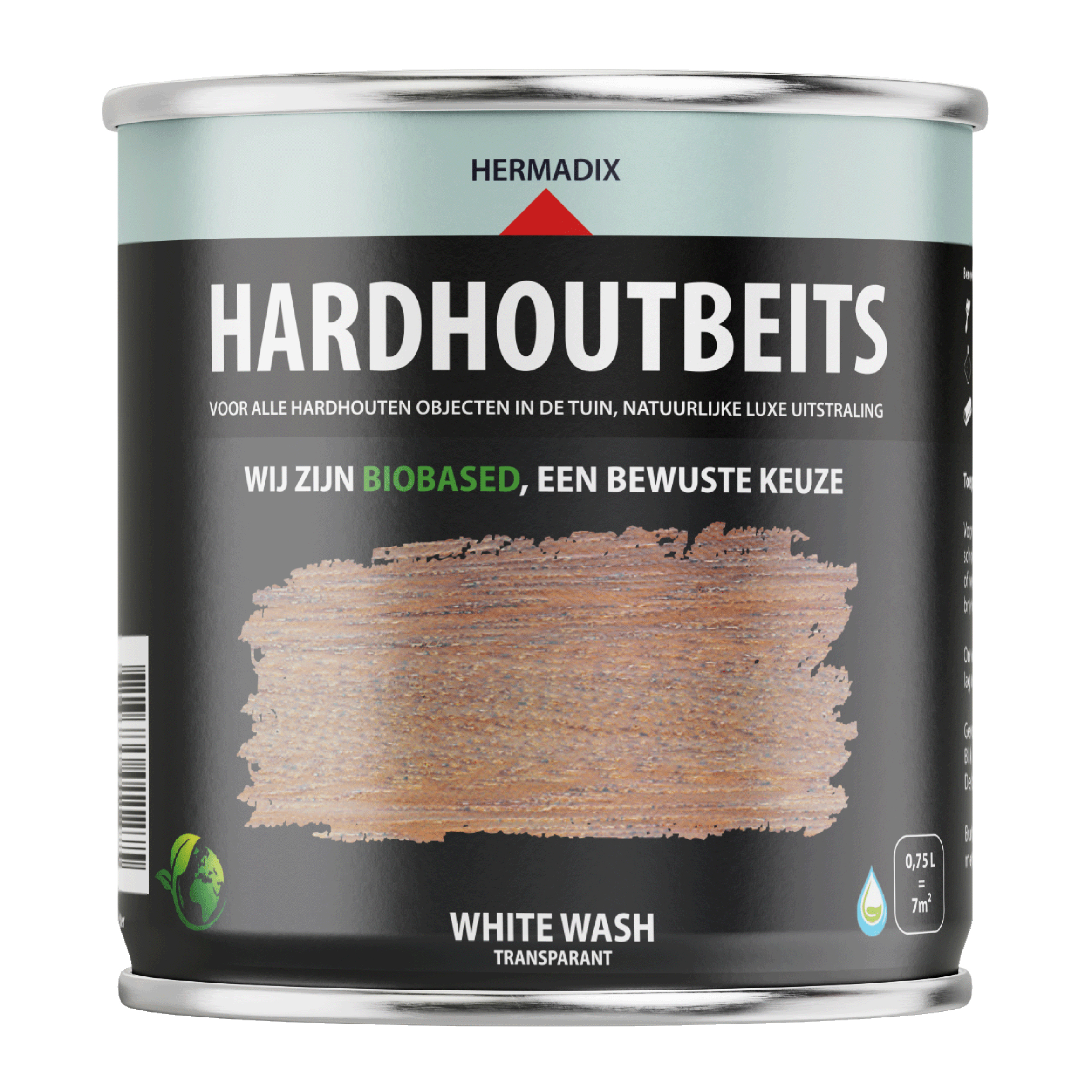 25.846.41 Hermadix  hardhoutbeits zijdeglans - 750 ml white wash 464) 