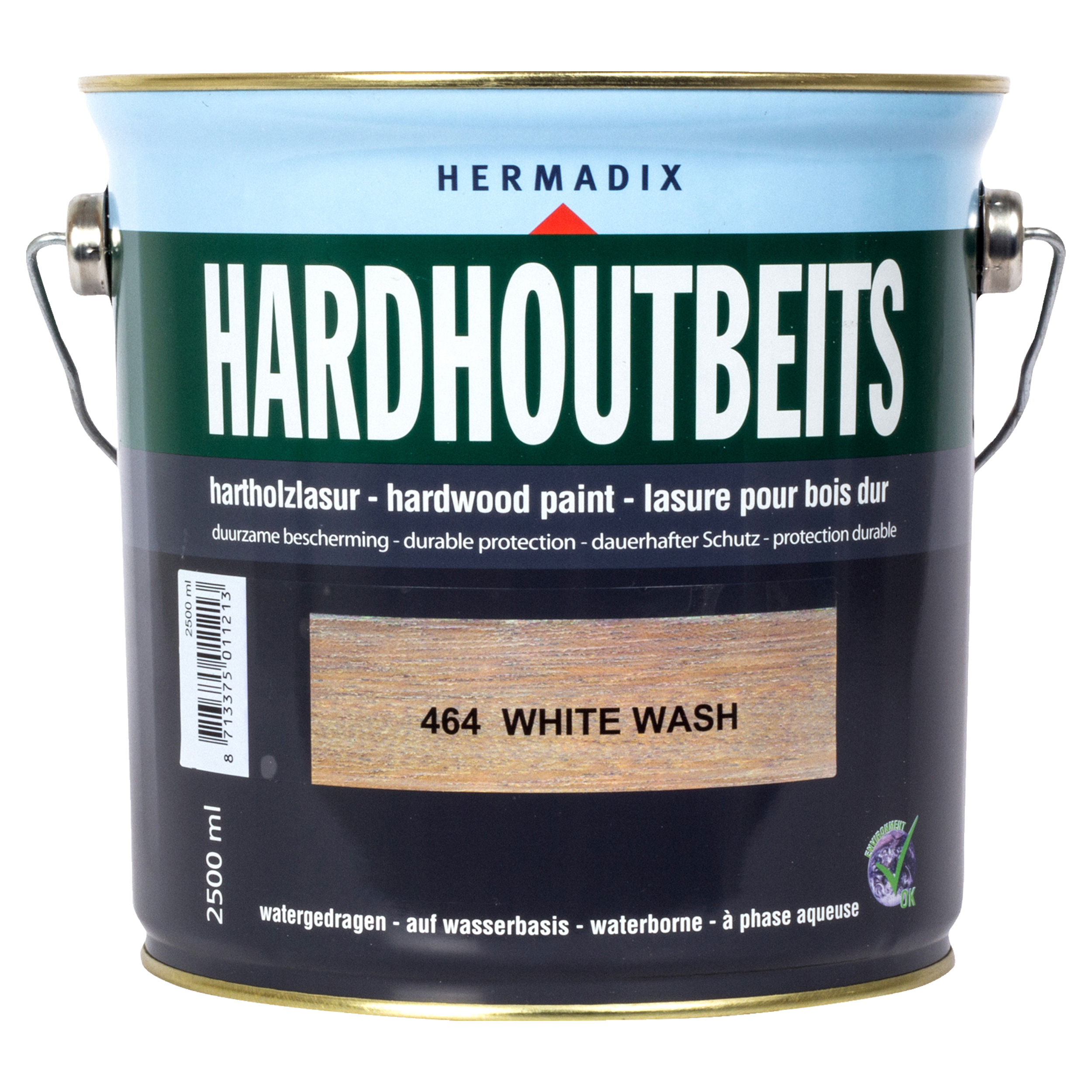 25.846.42 Hermadix  hardhoutbeits zijdeglans - 2500 ml - white wash 464)