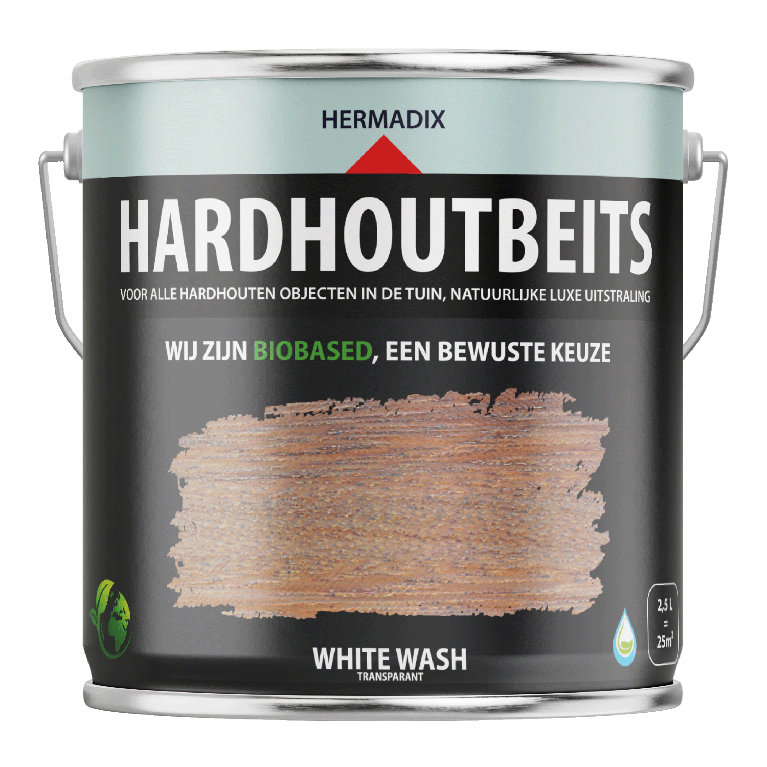 25.846.42 Hermadix  hardhoutbeits zijdeglans - 2500 ml white wash 464) 