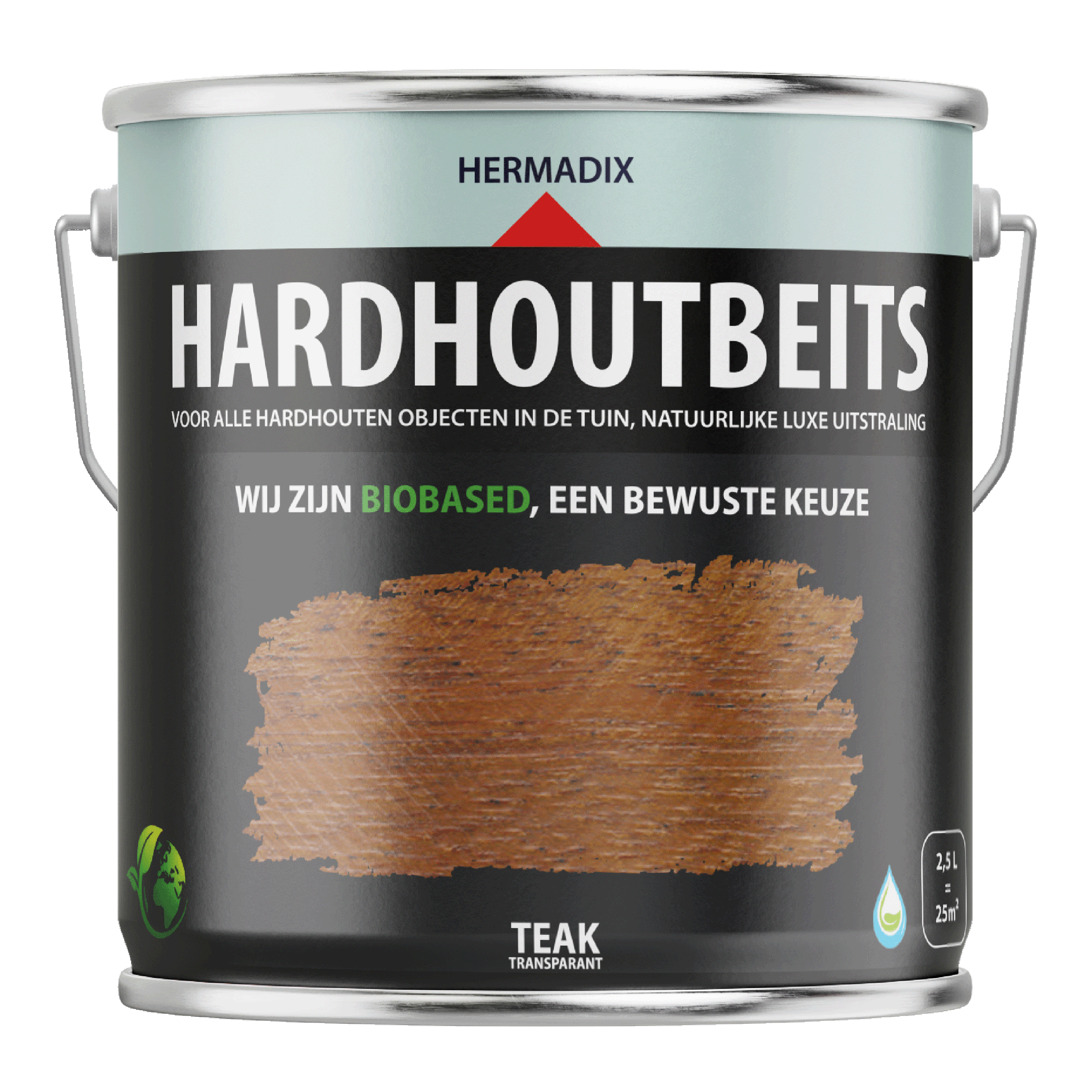 25.846.62 Hermadix  hardhoutbeits zijdeglans - 2500 ml teak (466) 
