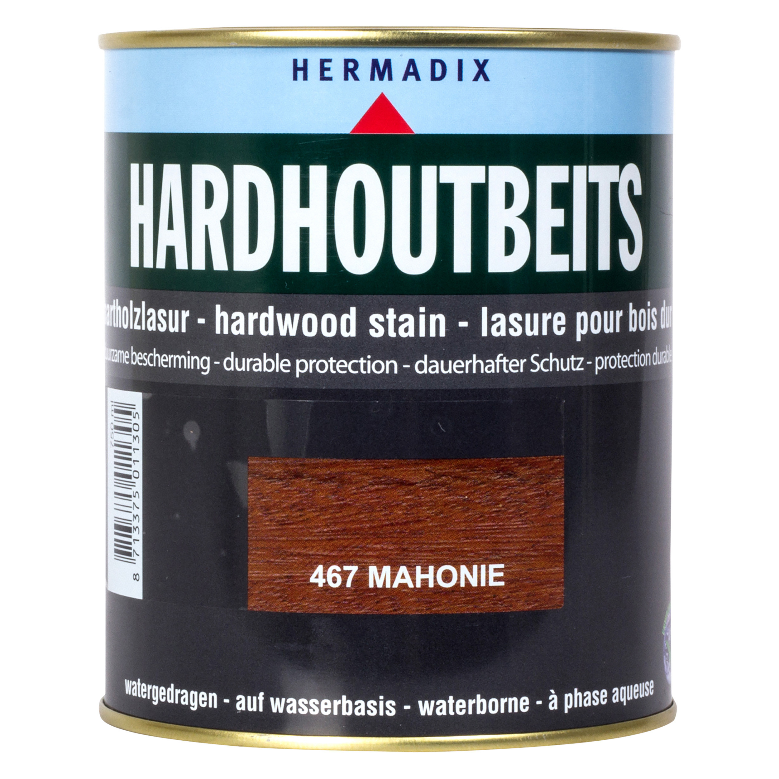 25.846.71 Hermadix  hardhoutbeits zijdeglans - 750 ml - mahonie (467)