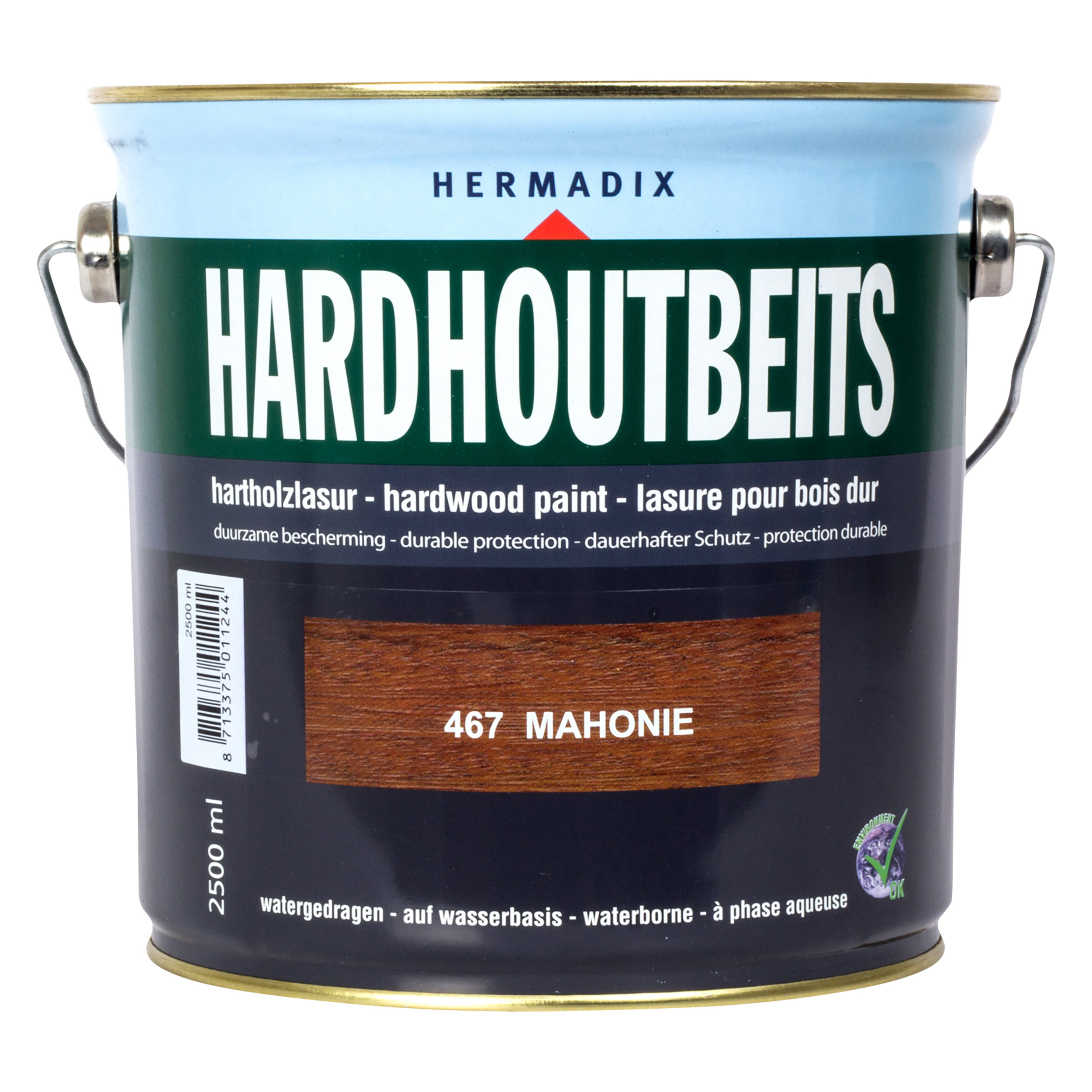25.846.72 Hermadix  hardhoutbeits zijdeglans - 2500 ml - mahonie (467)