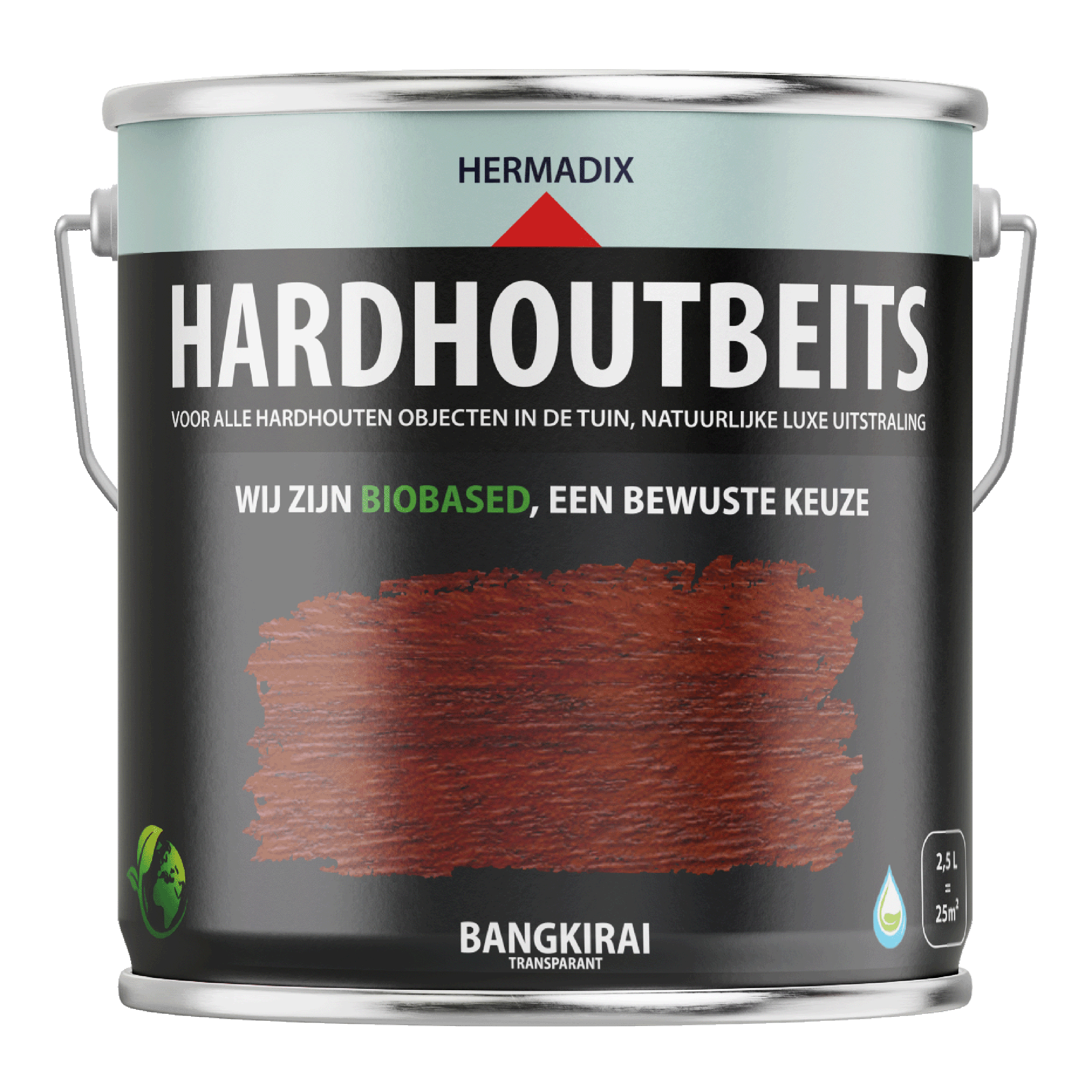 25.846.82 Hermadix  hardhoutbeits zijdeglans - 2500 ml bangkirai (468) 
