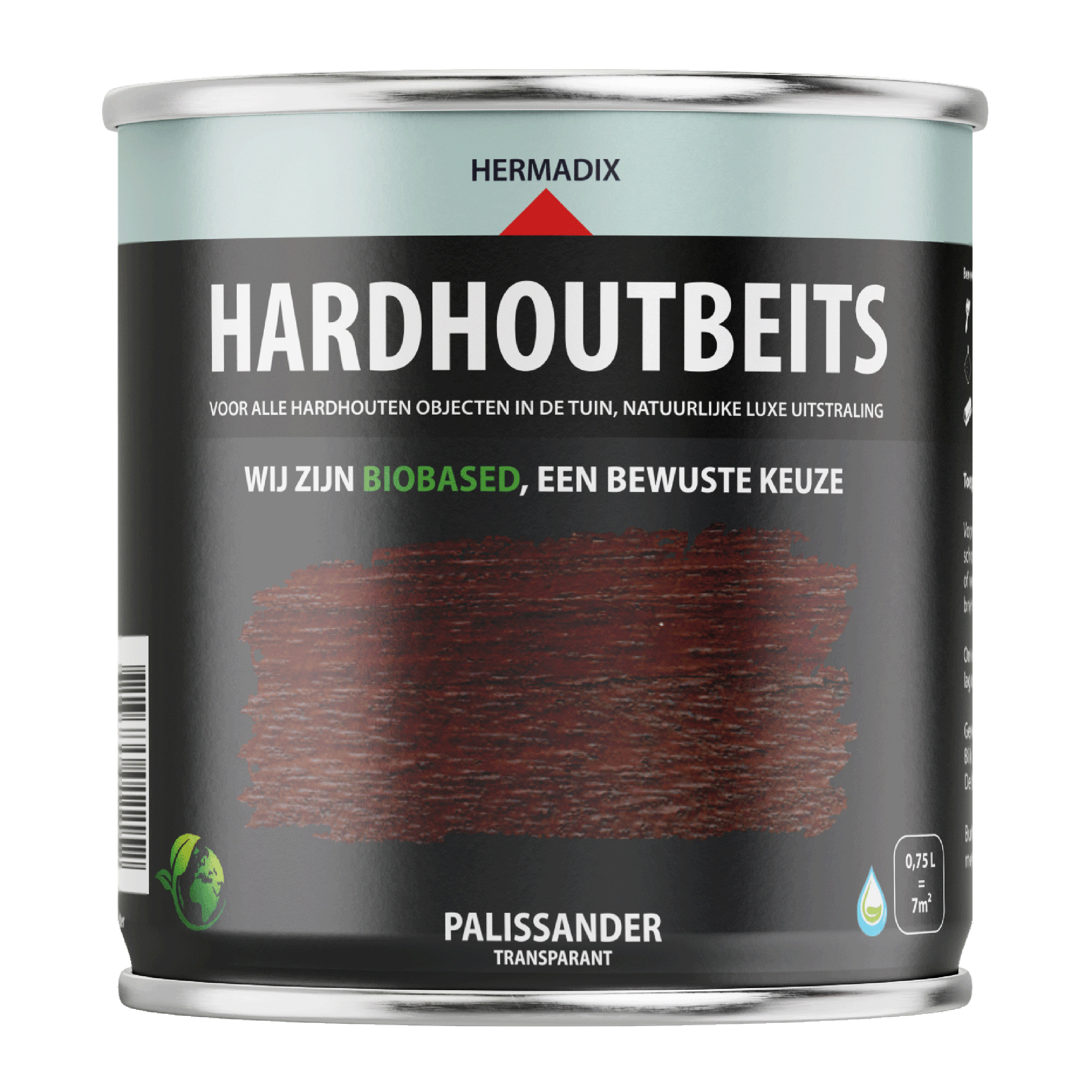25.846.91 Hermadix  hardhoutbeits zijdeglans - 750 ml palissander (469) 
