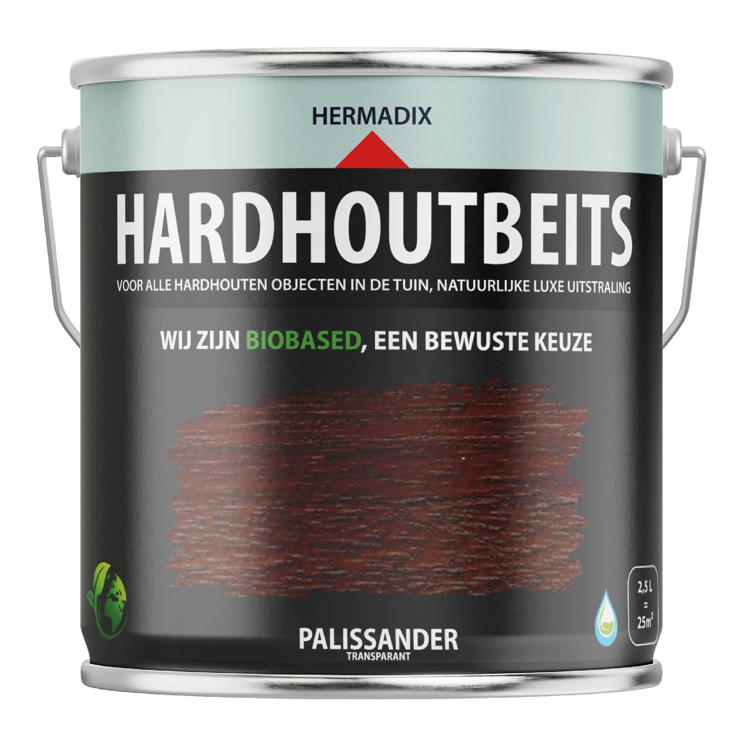 25.846.92 Hermadix  hardhoutbeits zijdeglans - 2500 ml palissander (469) 