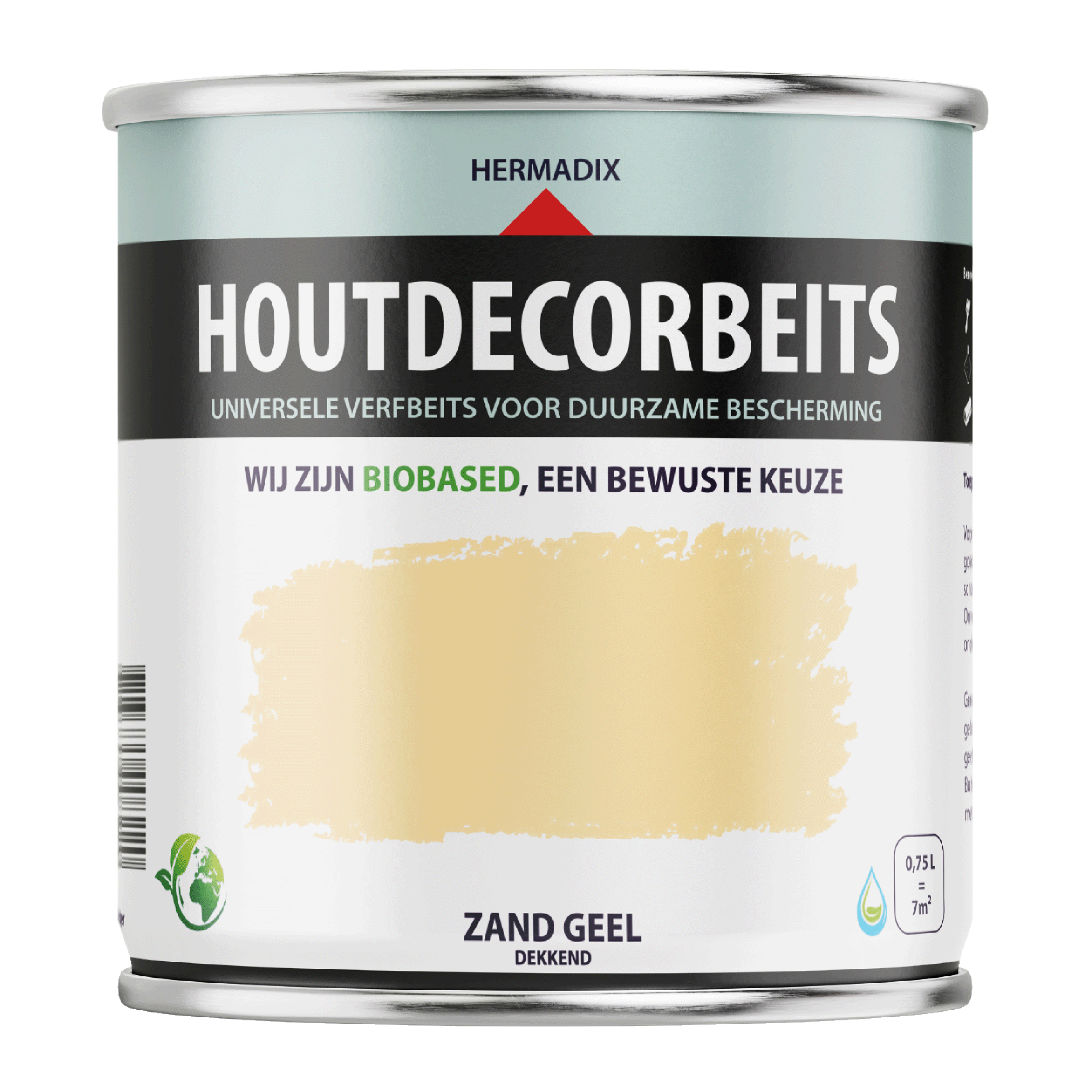 25.860.21 Hermadix  houtdecor zijdeglans - 750 ml zandgeel (602) dekkend 