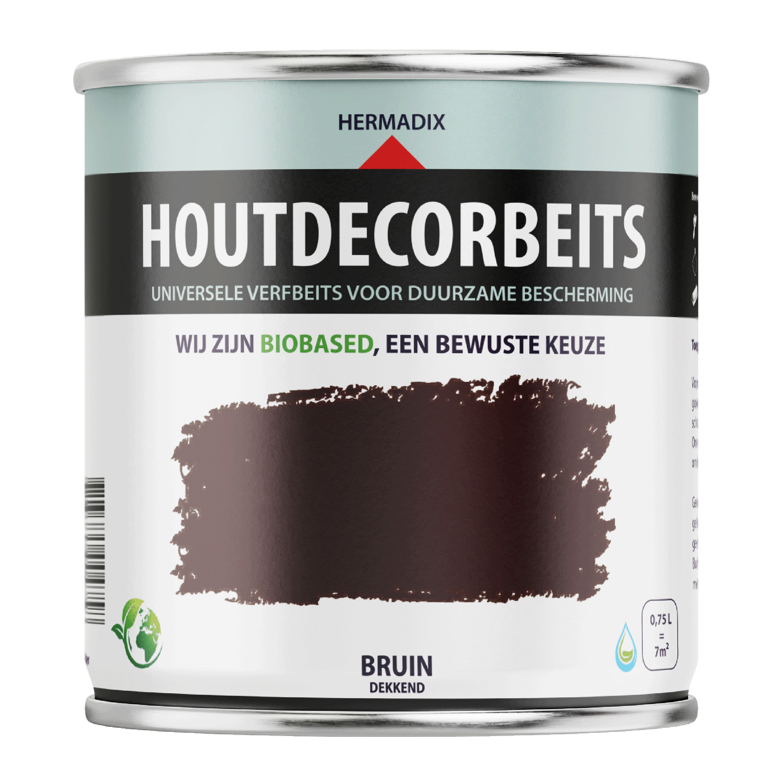 25.861.01 Hermadix  houtdecor zijdeglans - 750 ml bruin (610) dekkend 