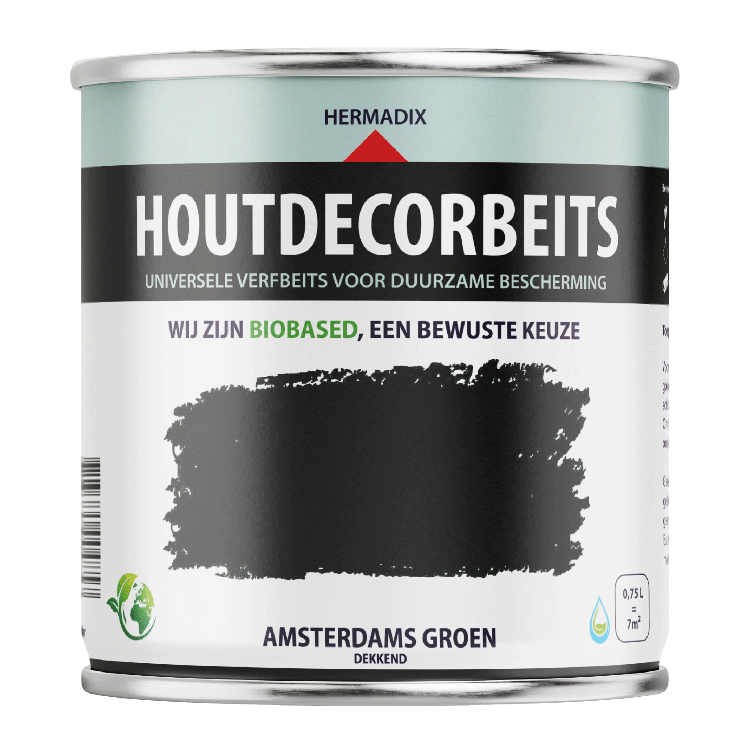25.863.21 Hermadix  houtdecor zijdeglans - 750 ml amsterdams groen (632) dekkend 