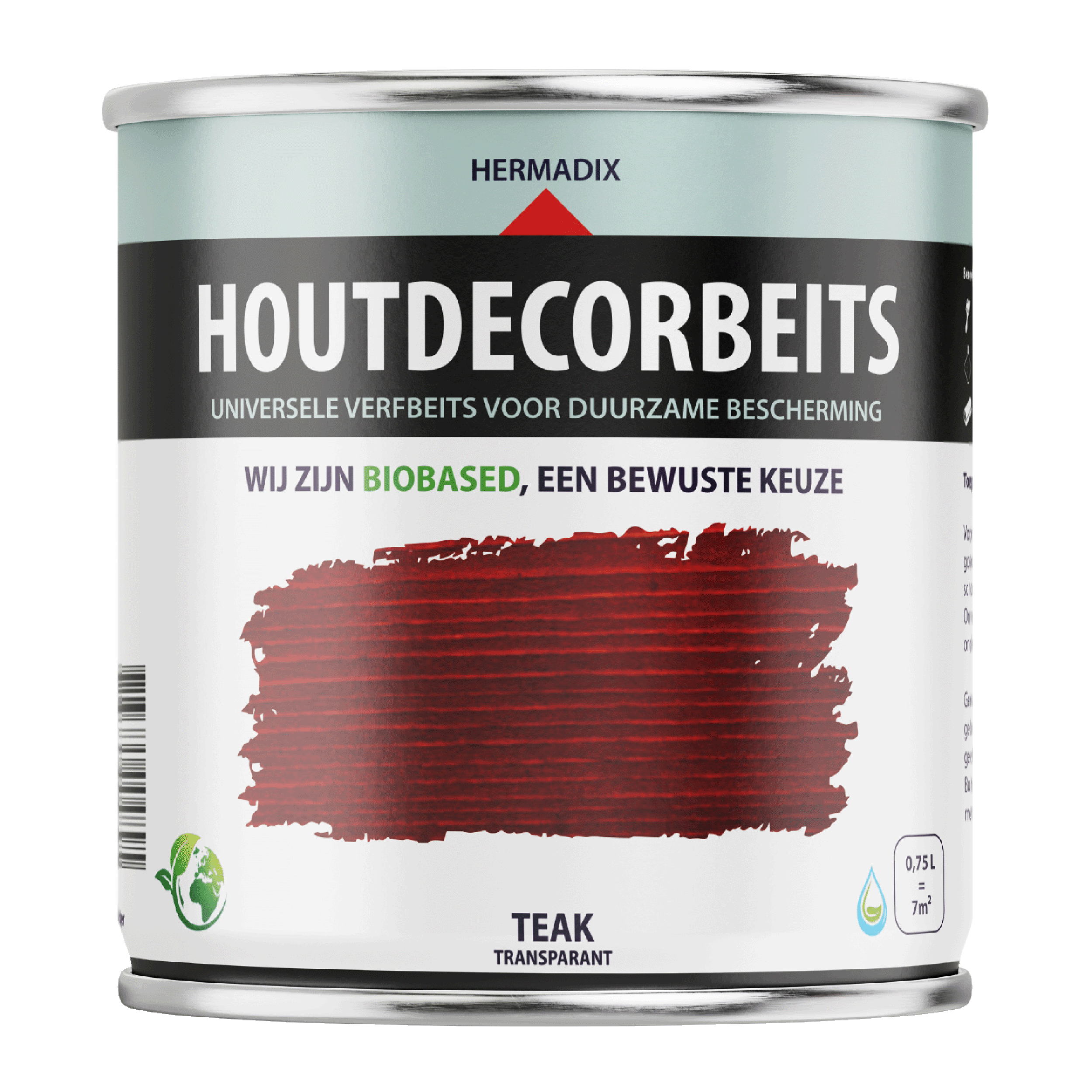 25.865.11 Hermadix  houtdecor zijdeglans - 750 ml teak (651) transparant 
