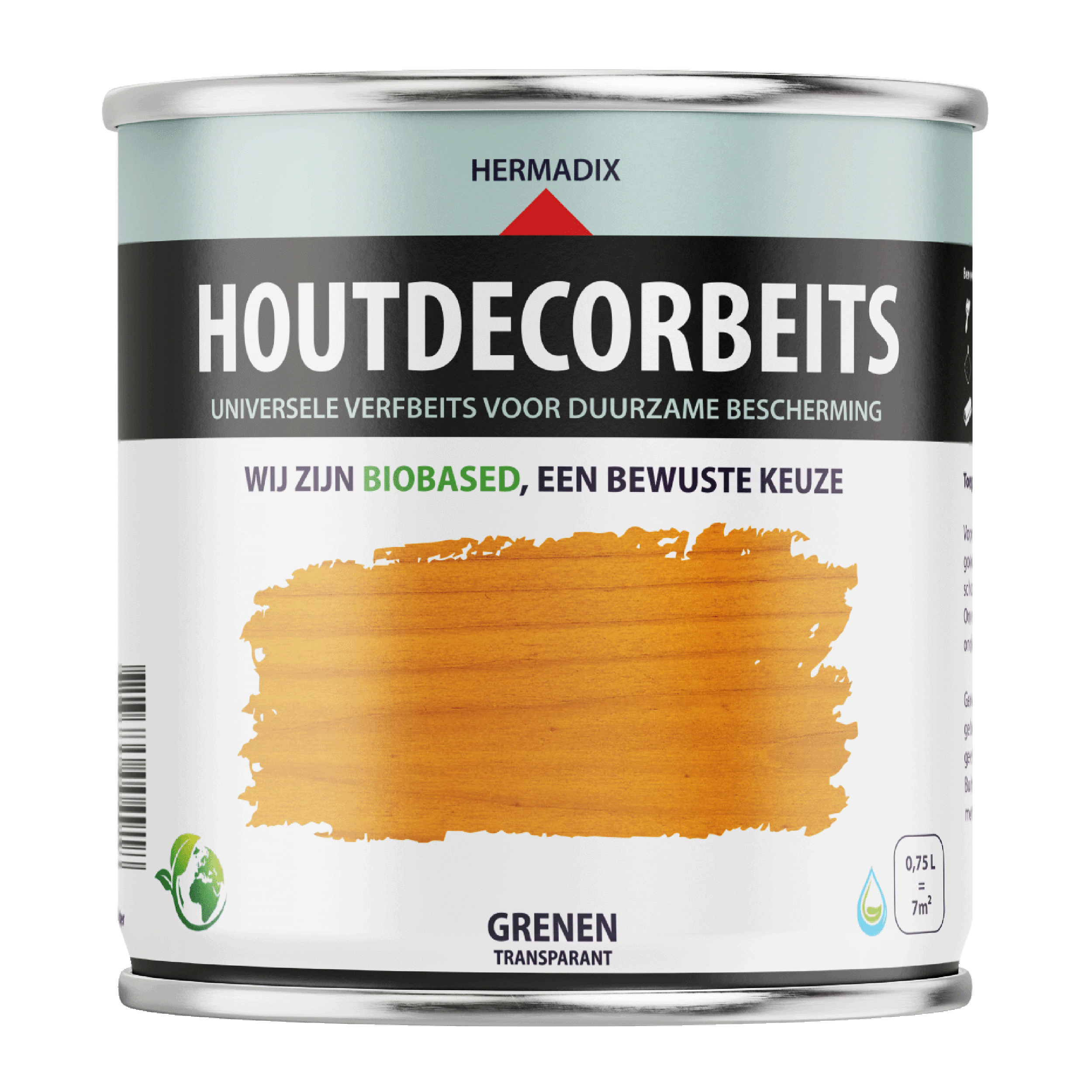 25.865.21 Hermadix  houtdecor zijdeglans - 750 ml grenen (652) transparant 