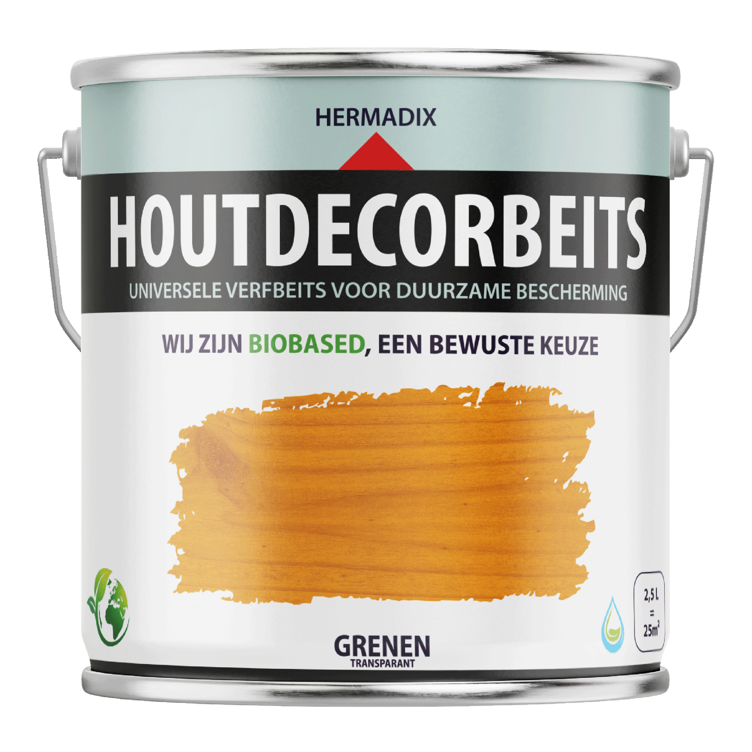 25.865.22 Hermadix  houtdecor zijdeglans - 2500 ml grenen (652) transparant 