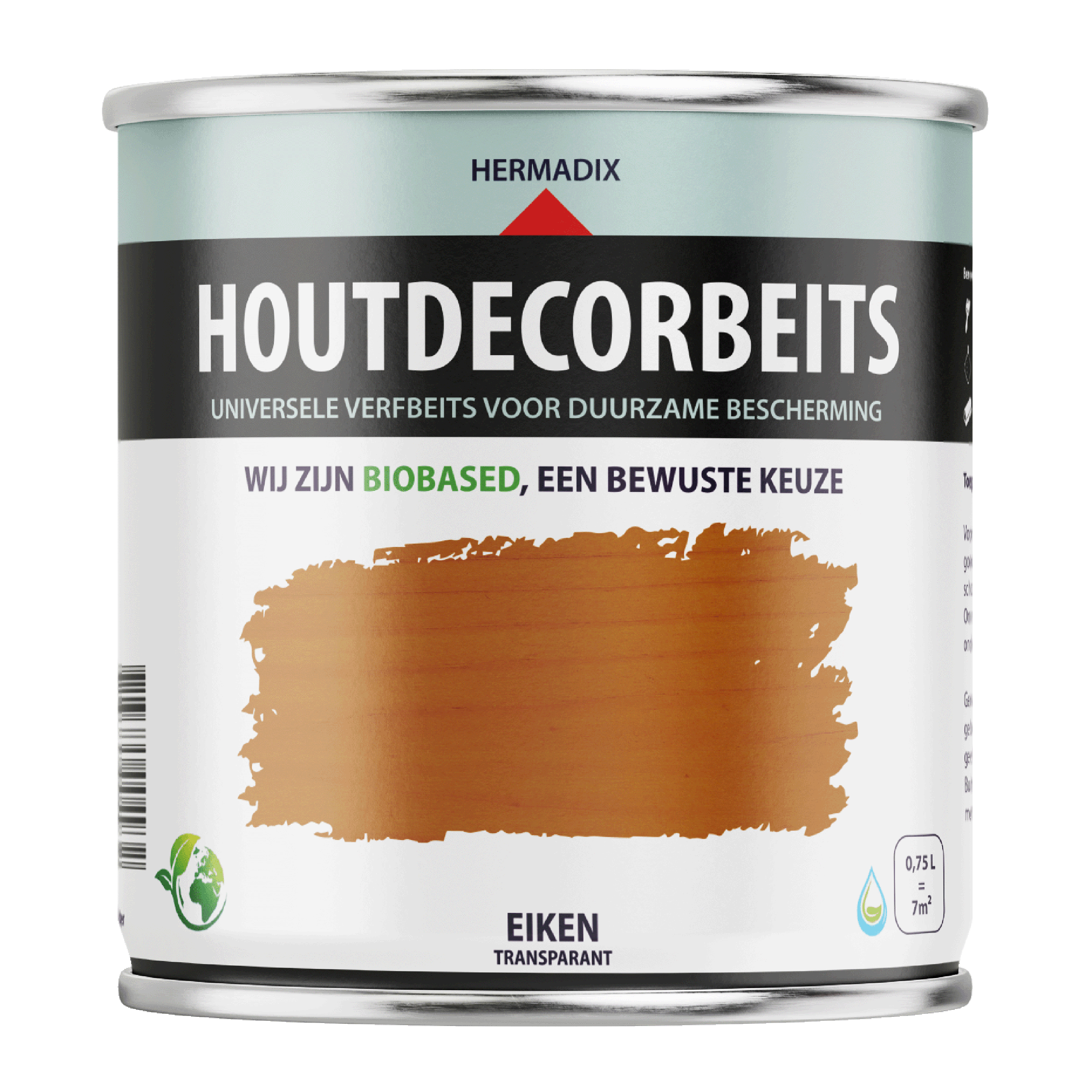 25.865.31 Hermadix  houtdecor zijdeglans - 750 ml eiken (653) transparant 