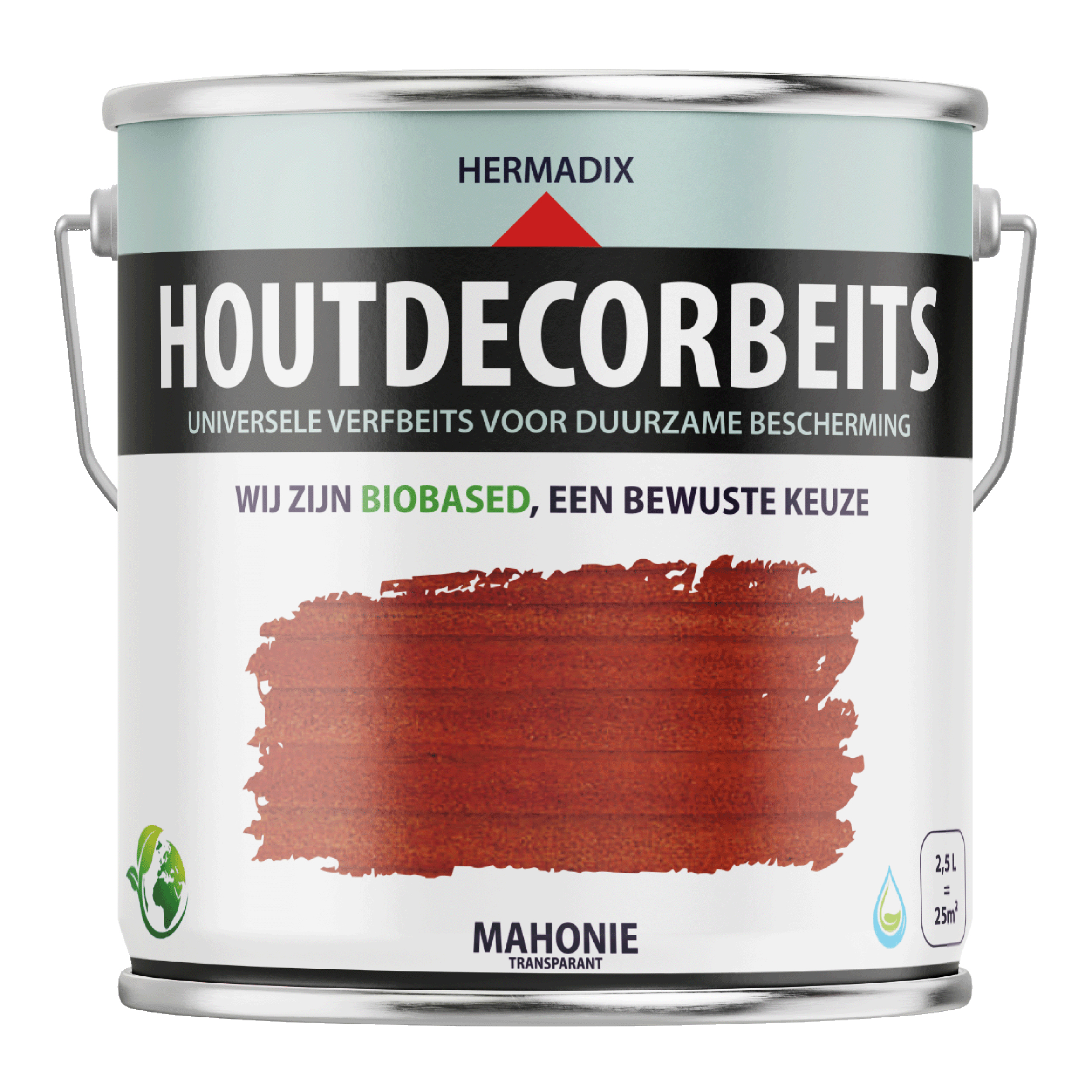 25.865.42 Hermadix  houtdecor zijdeglans - 2500 ml mahonie (654) transparant 
