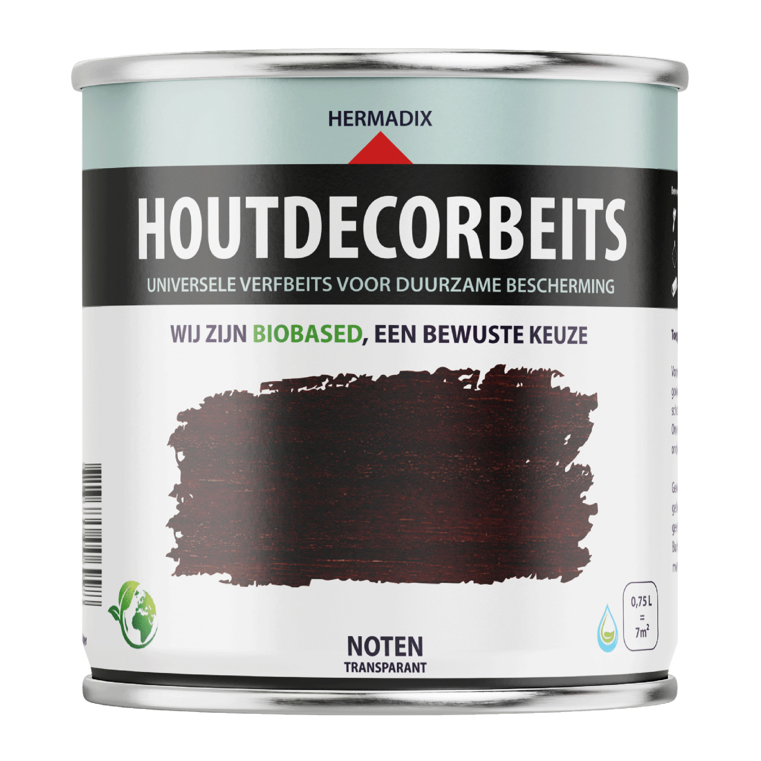 25.865.51 Hermadix  houtdecor zijdeglans - 750 ml noten (655) transparant 