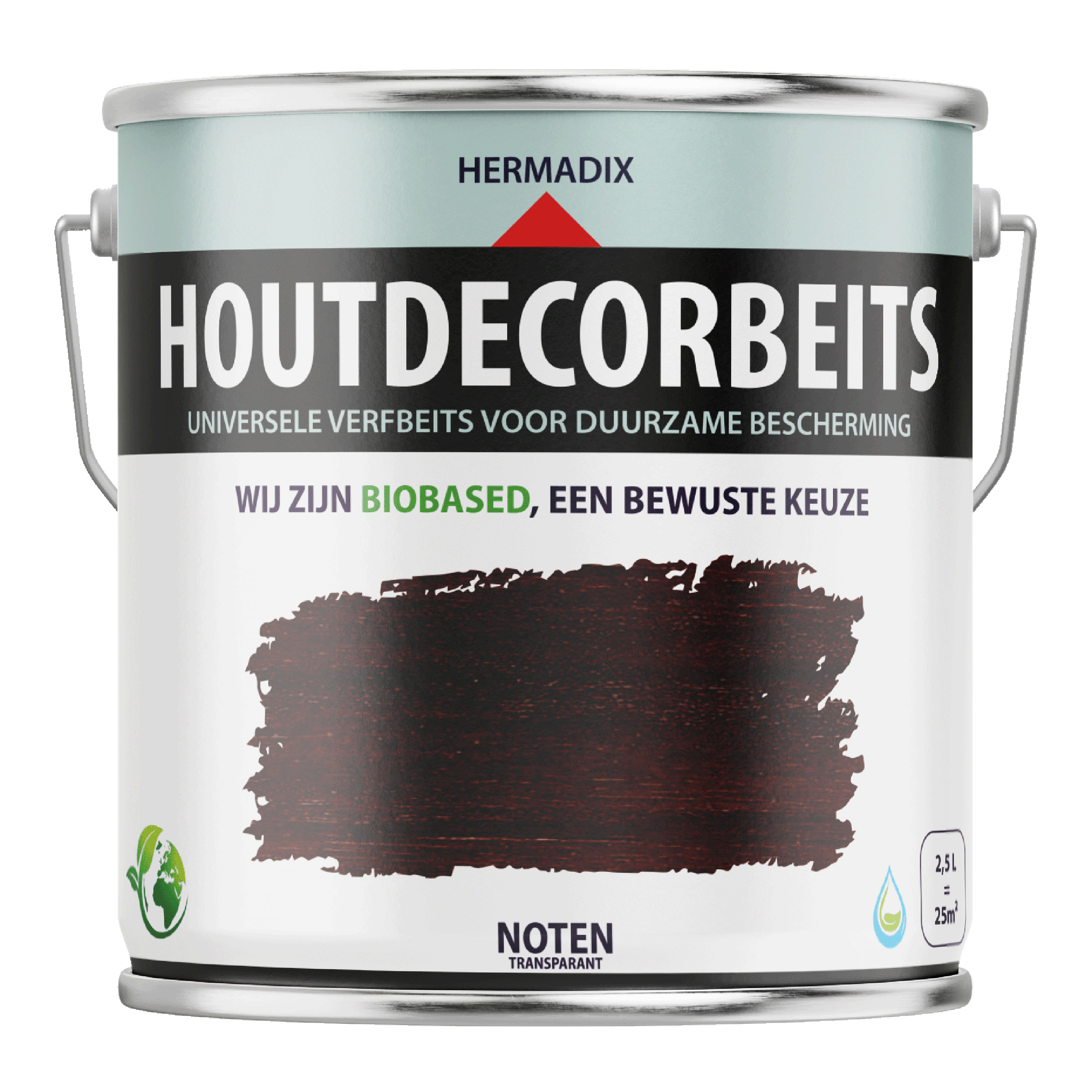 25.865.52 Hermadix  houtdecor zijdeglans - 2500 ml noten (655) transparant 