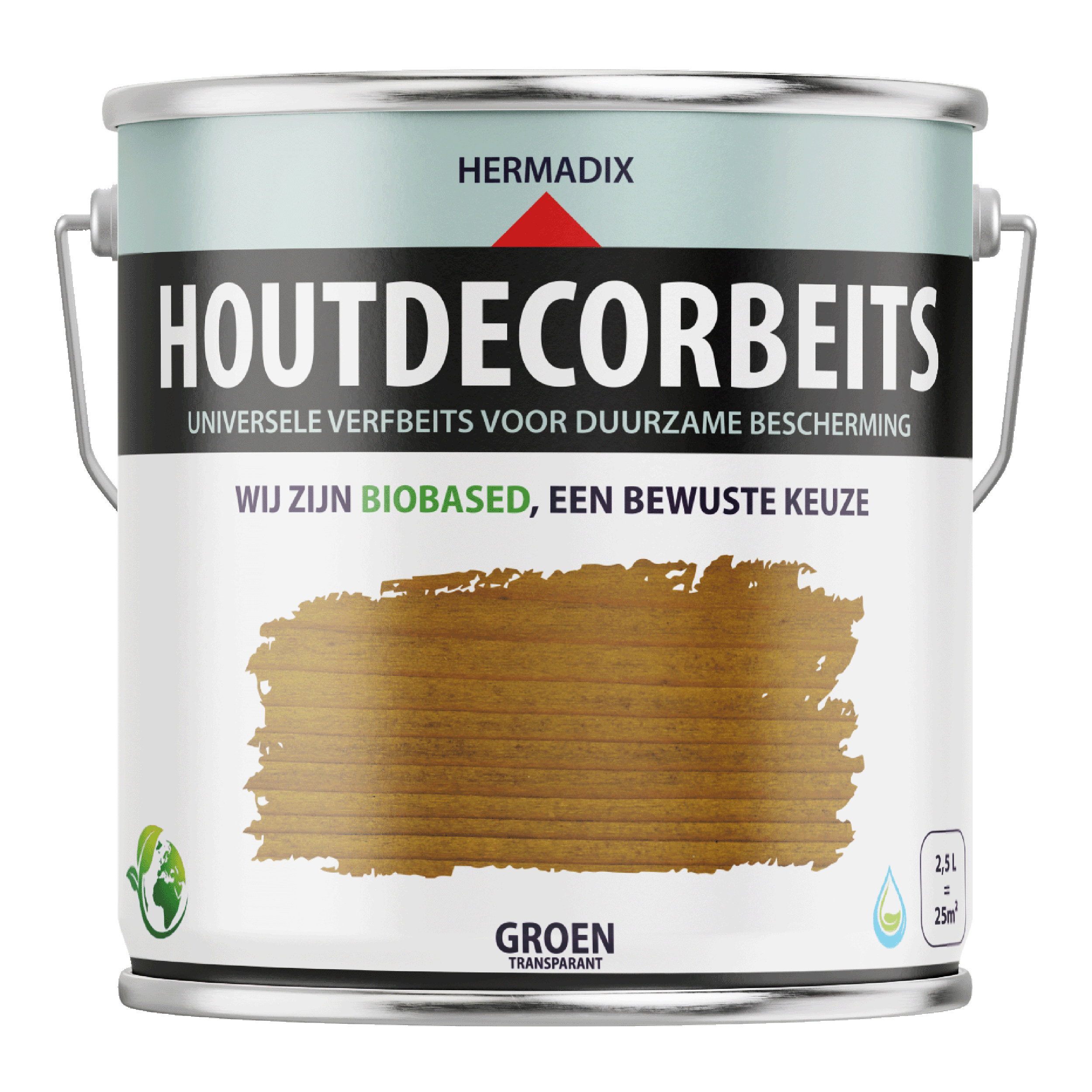 25.865.62 Hermadix  houtdecor zijdeglans - 2500 ml transparant groen (656) 