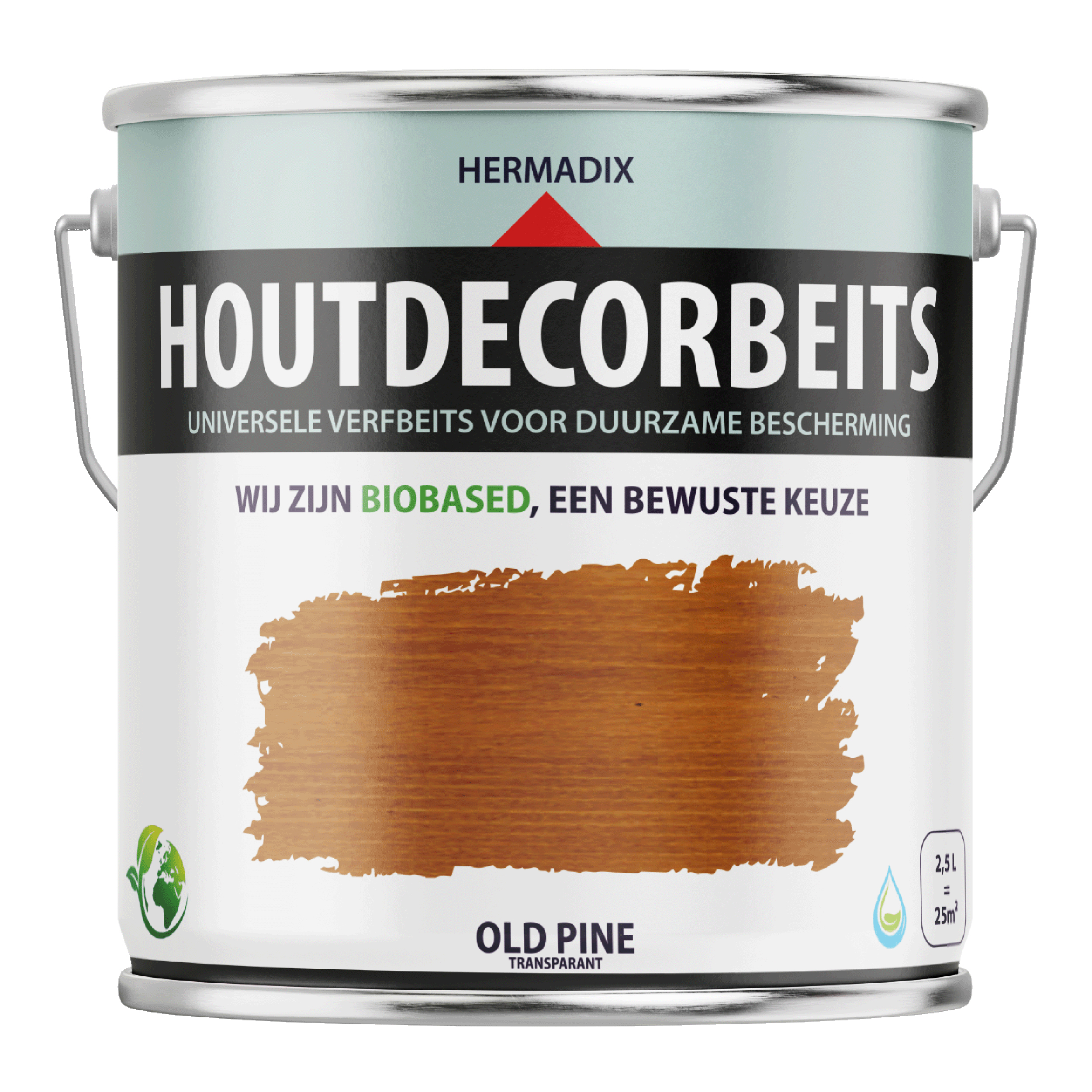 25.865.72 Hermadix  houtdecor zijdeglans - 2500 ml old - pine (657) transparant 