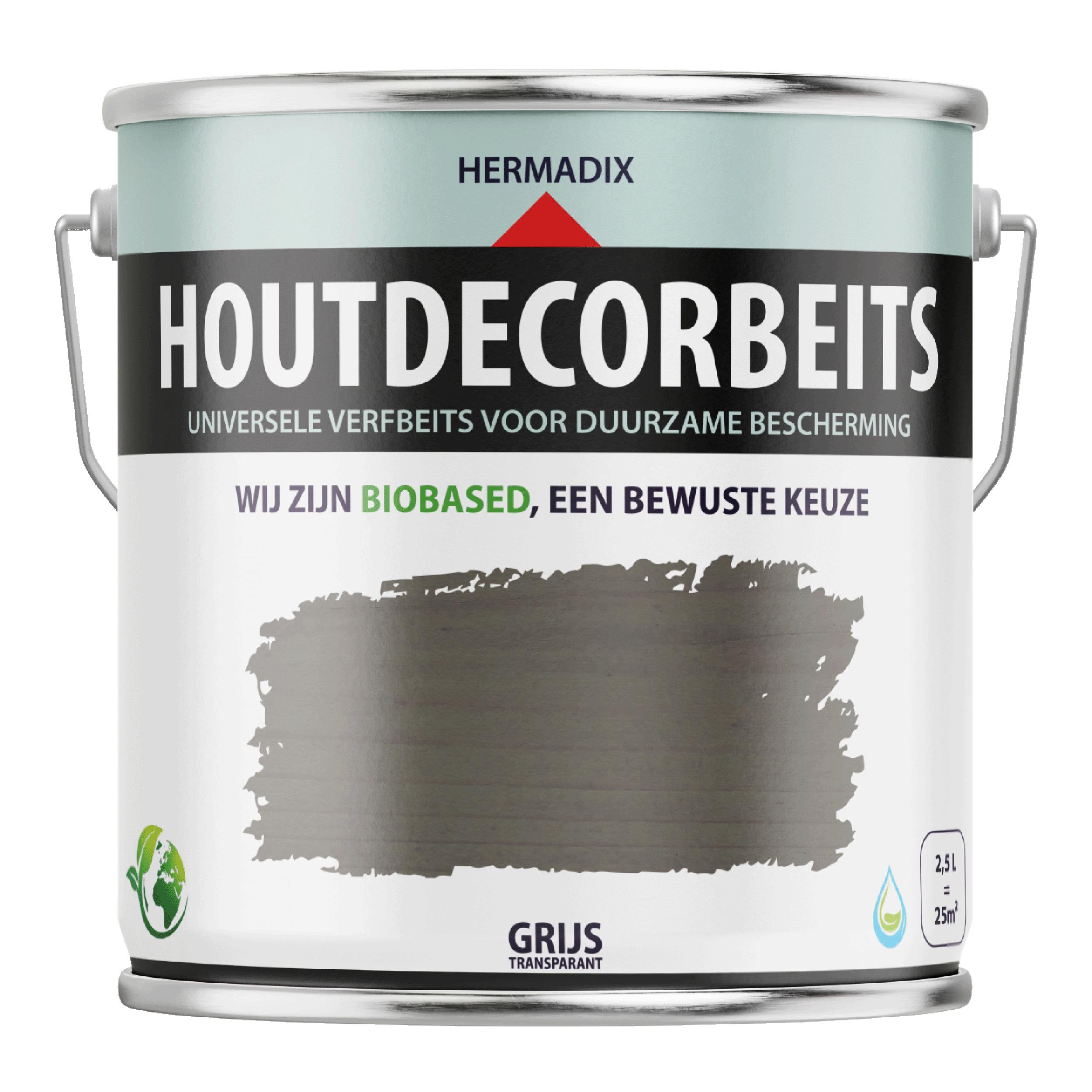 25.866.02 Hermadix  houtdecor zijdeglans - 2500 ml grijs (660) transparant 