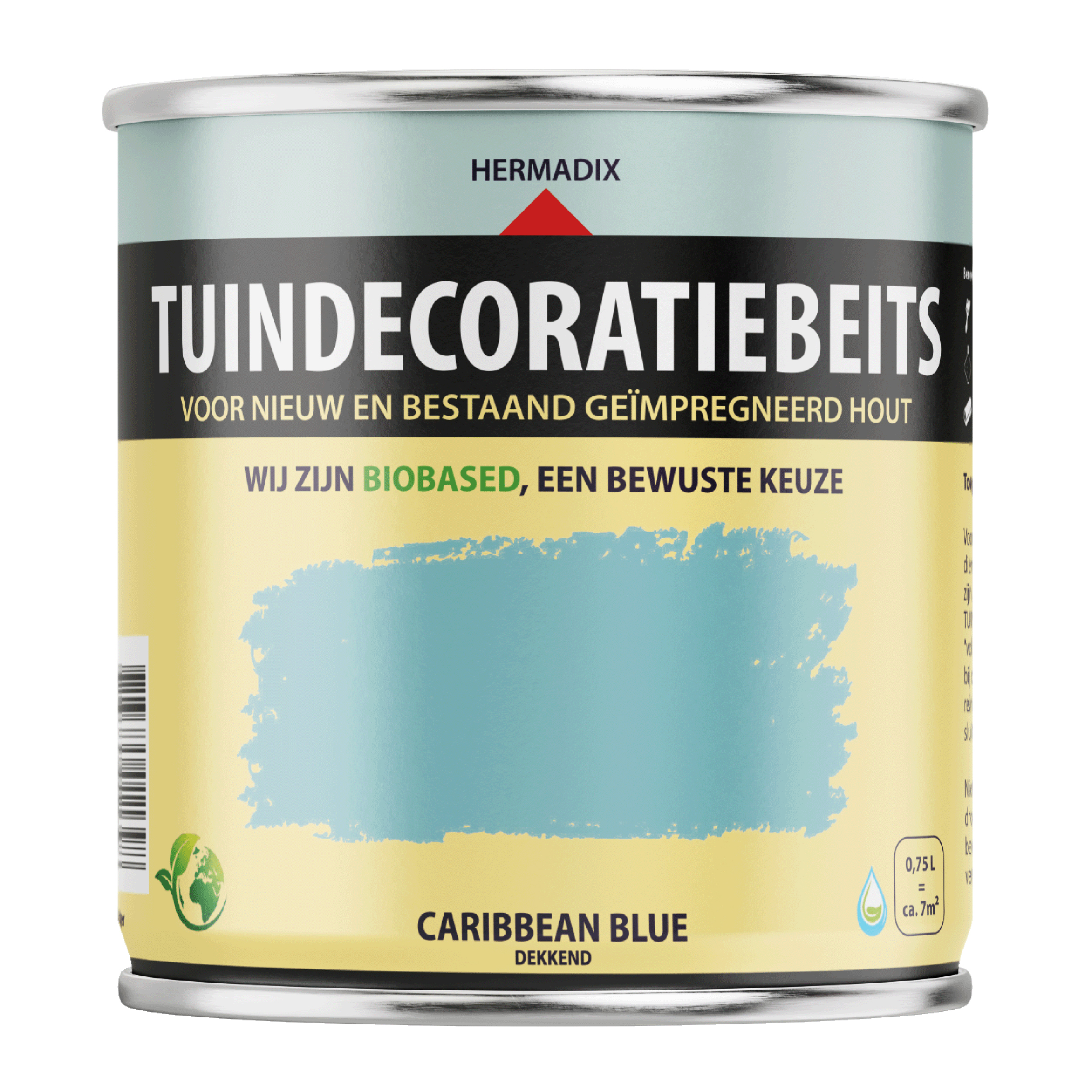 25.871.31 Hermadix  tuindecoratiebeits mat - 750 ml caribean blue (713) dekkend 