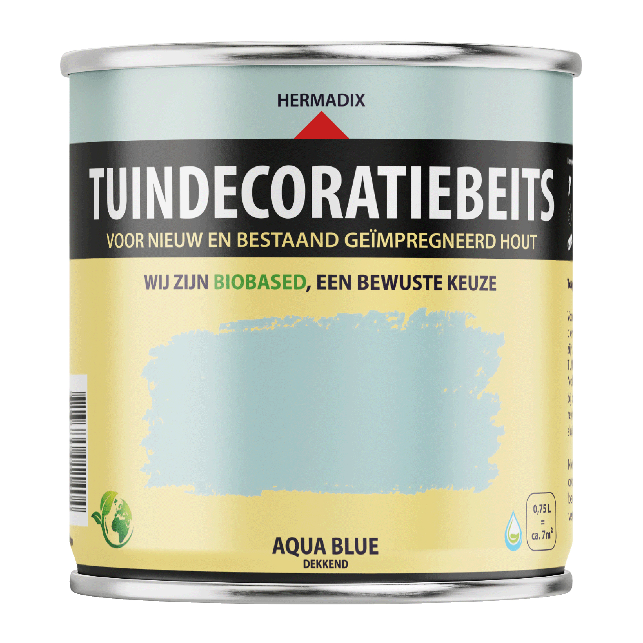 25.871.41 Hermadix  tuindecoratiebeits mat - 750 ml aqua blue (714) dekkend 
