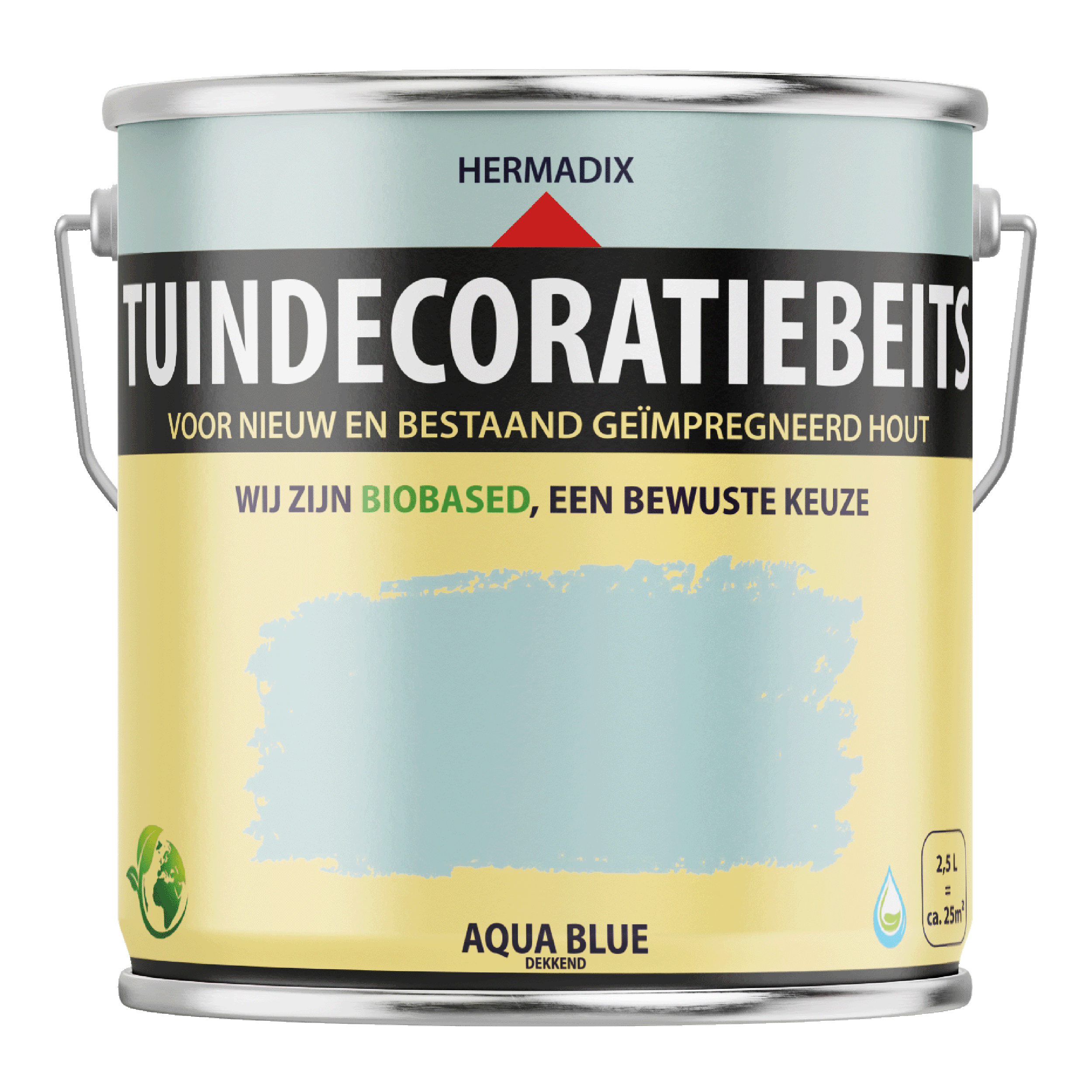 25.871.42 Hermadix  tuindecoratiebeits mat - 2500 ml aqua blue (714) dekkend 