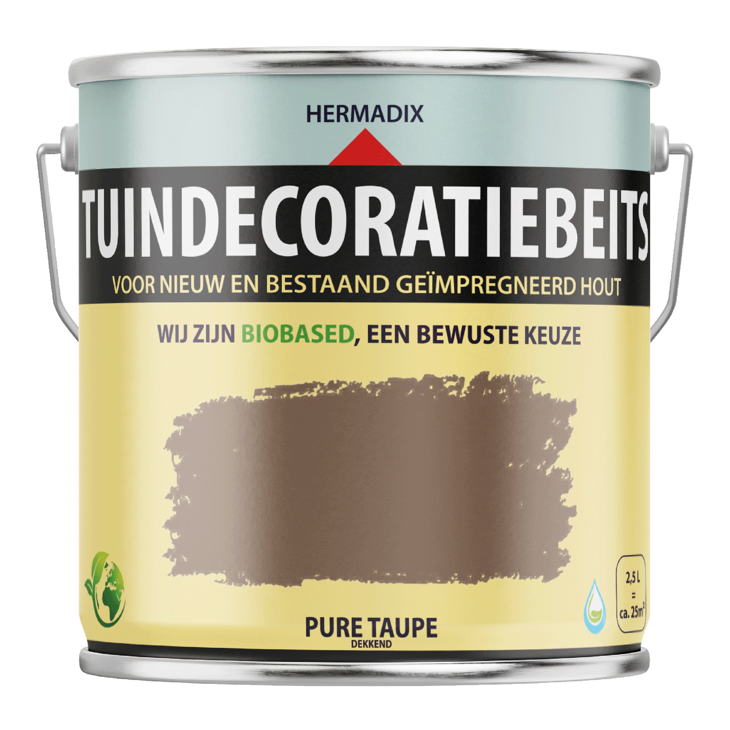 25.871.52 Hermadix  tuindecoratiebeits mat - 2500 ml pure taupe (715) dekkend 