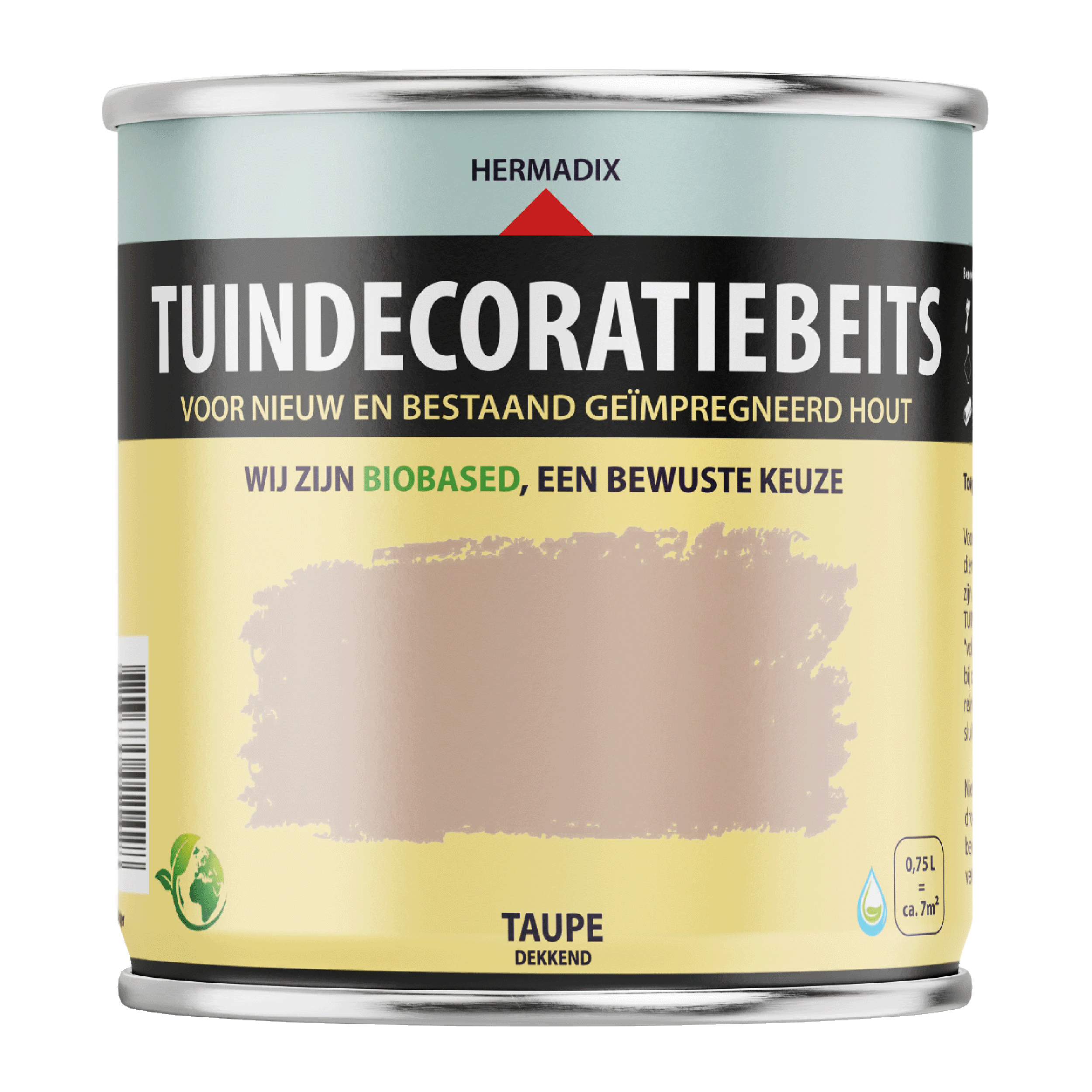 25.871.61 Hermadix  tuindecoratiebeits mat - 750 ml taupe (716) dekkend 