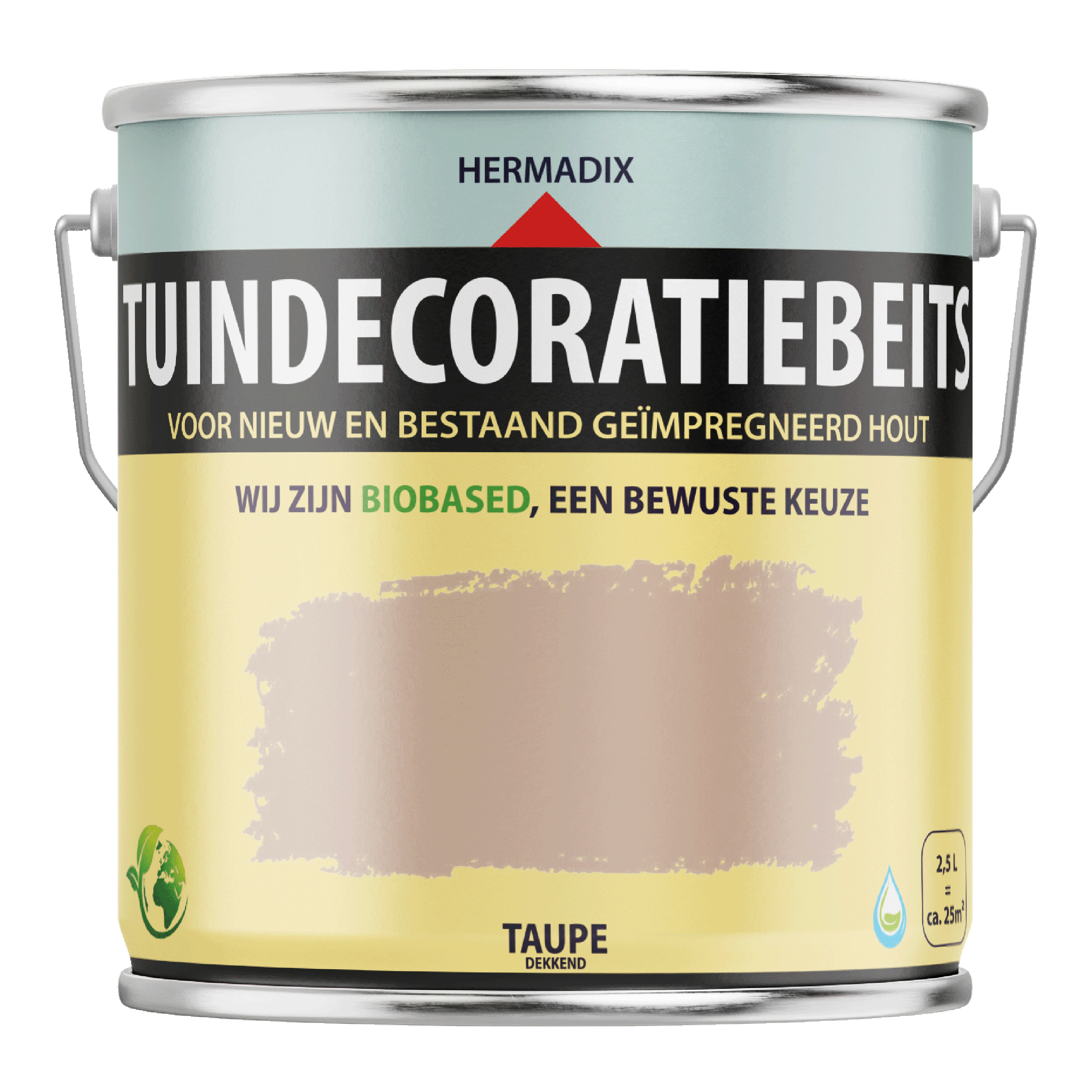 25.871.62 Hermadix  tuindecoratiebeits mat - 2500 ml taupe (716) dekkend 