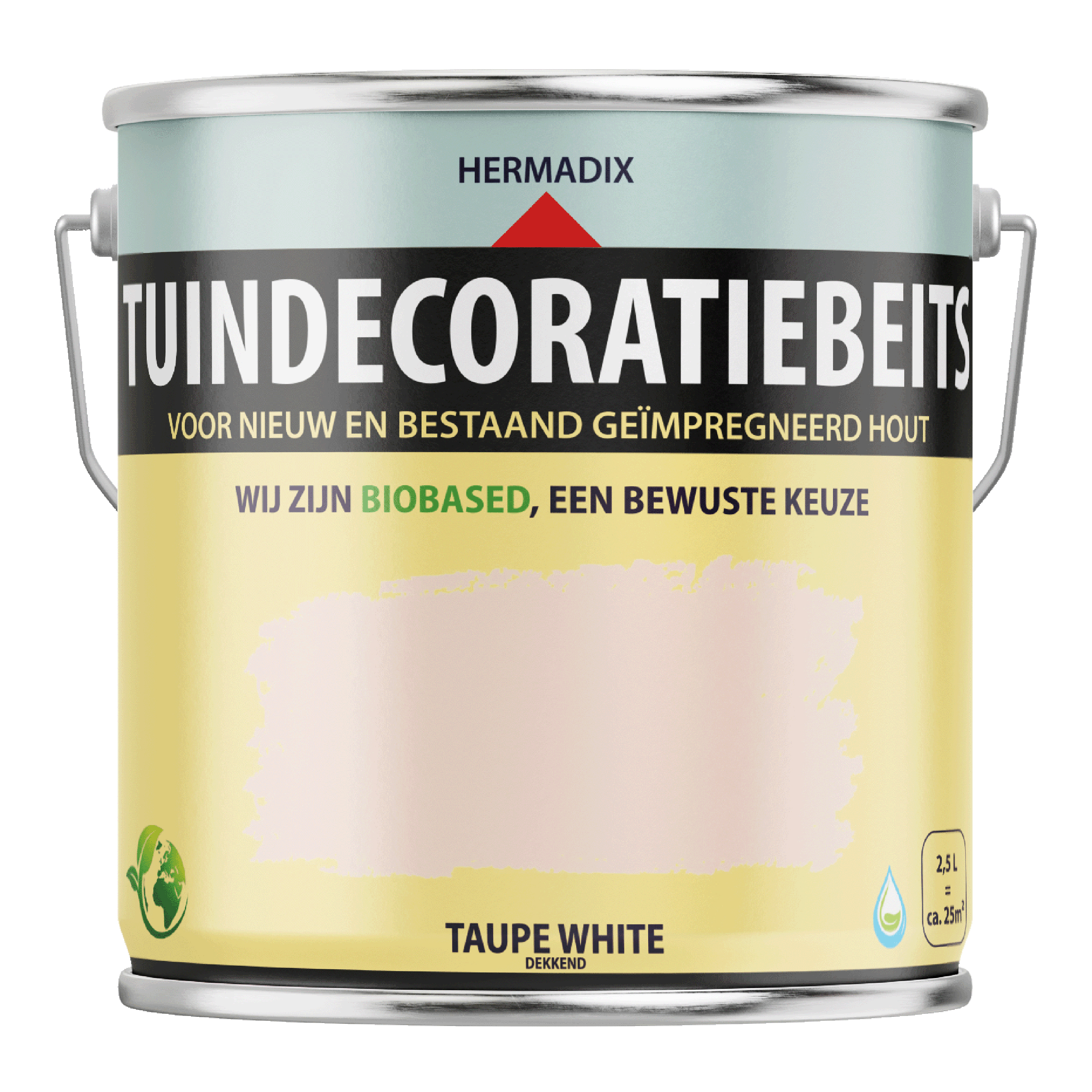 25.871.72 Hermadix  tuindecoratiebeits mat - 2500 ml taupe white (717) dekkend 