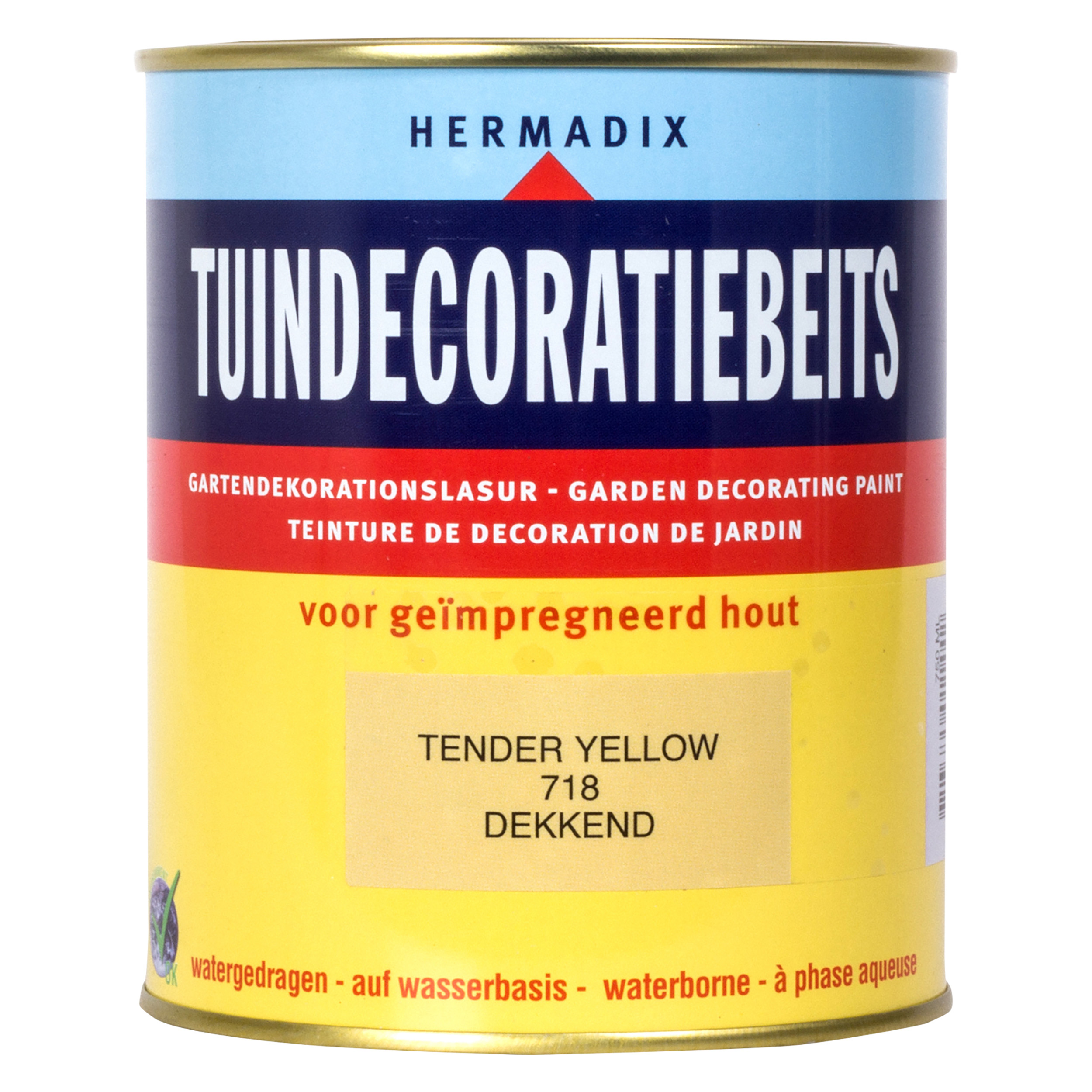 25.871.81 Hermadix  tuindecoratiebeits mat - 750 ml - tender yellow (718) dekkend