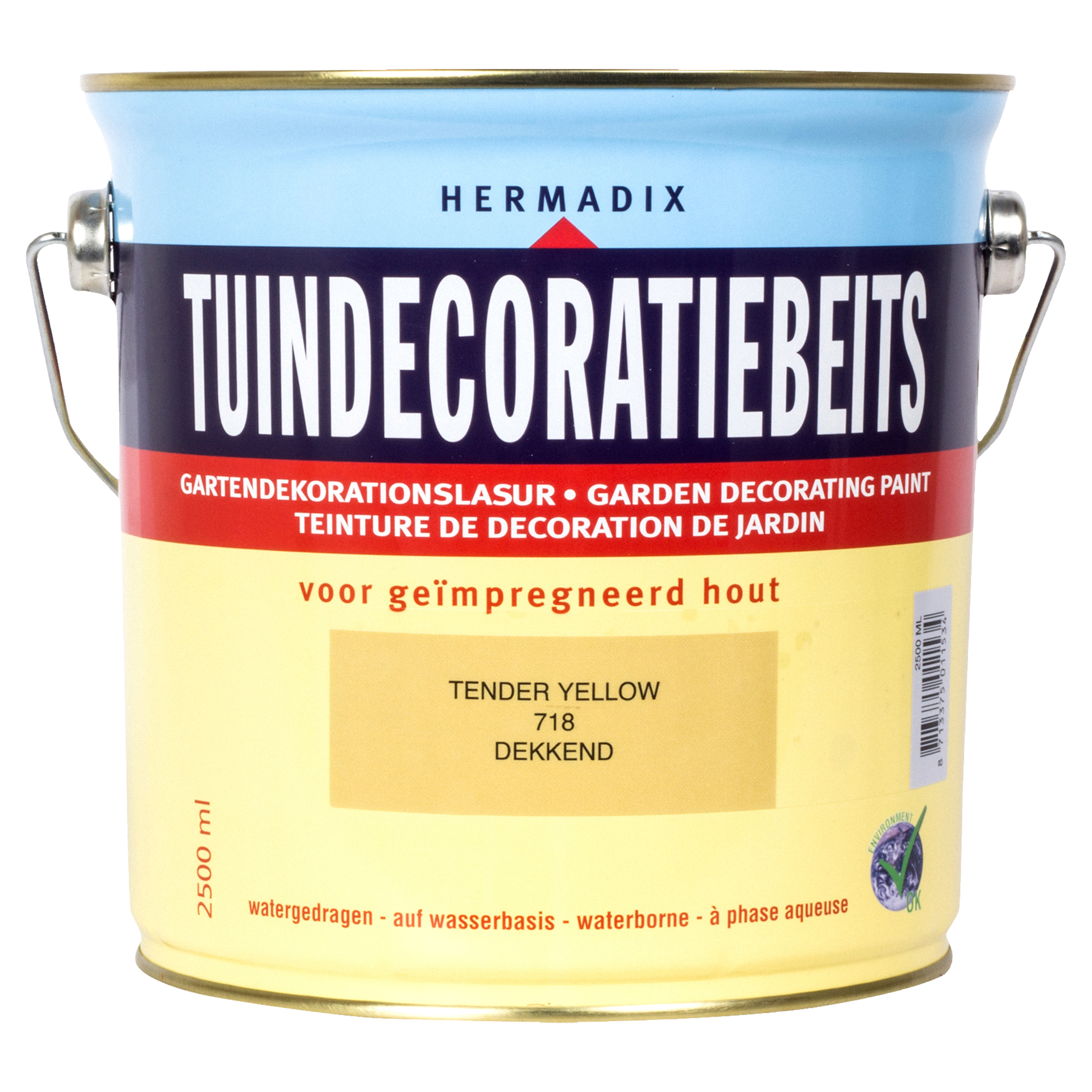 25.871.82 Hermadix  tuindecoratiebeits mat - 2500 ml tender yellow (718) dekkend 