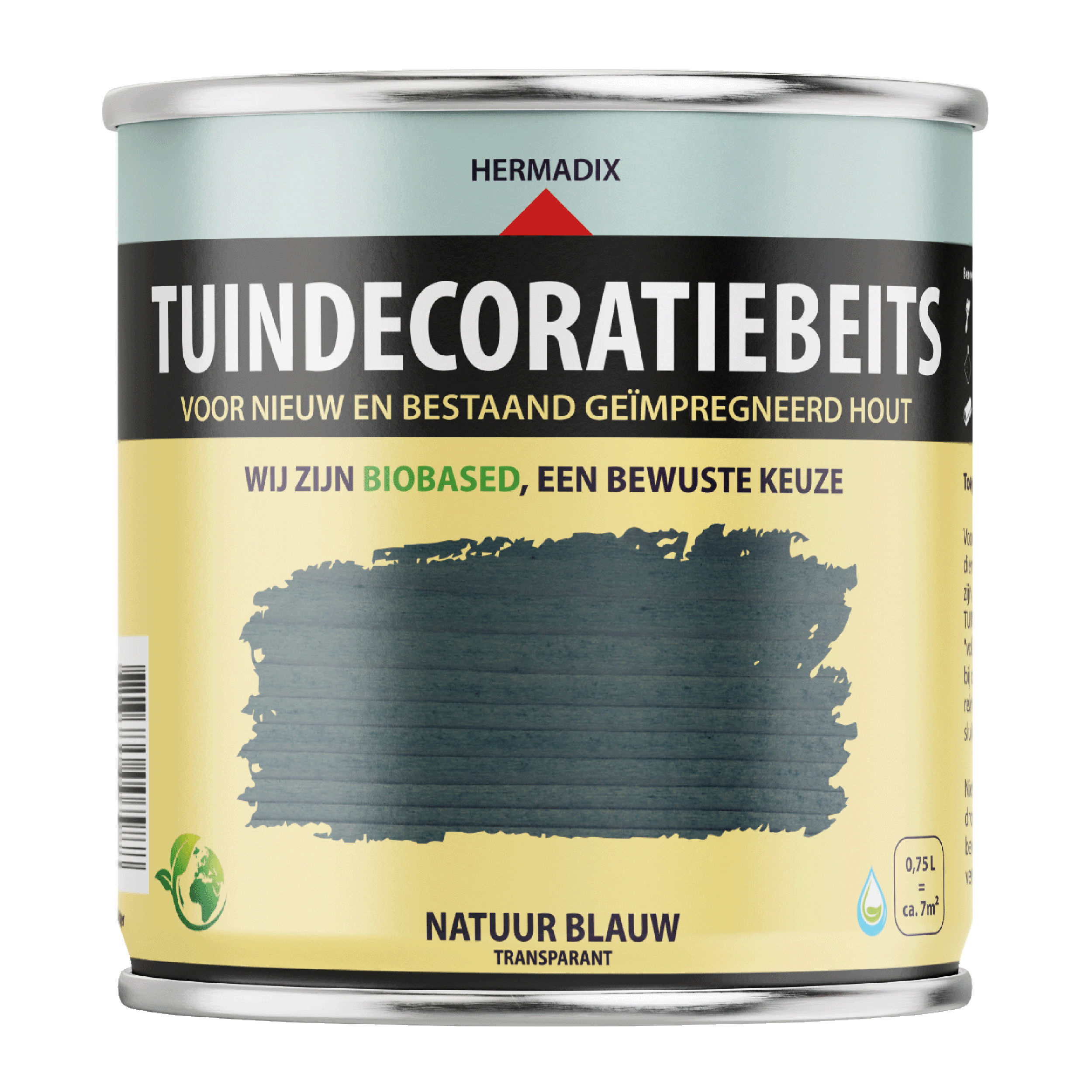 25.876.41 Hermadix  tuindecoratiebeits mat - 750 ml natuur blauw (764) transparant 