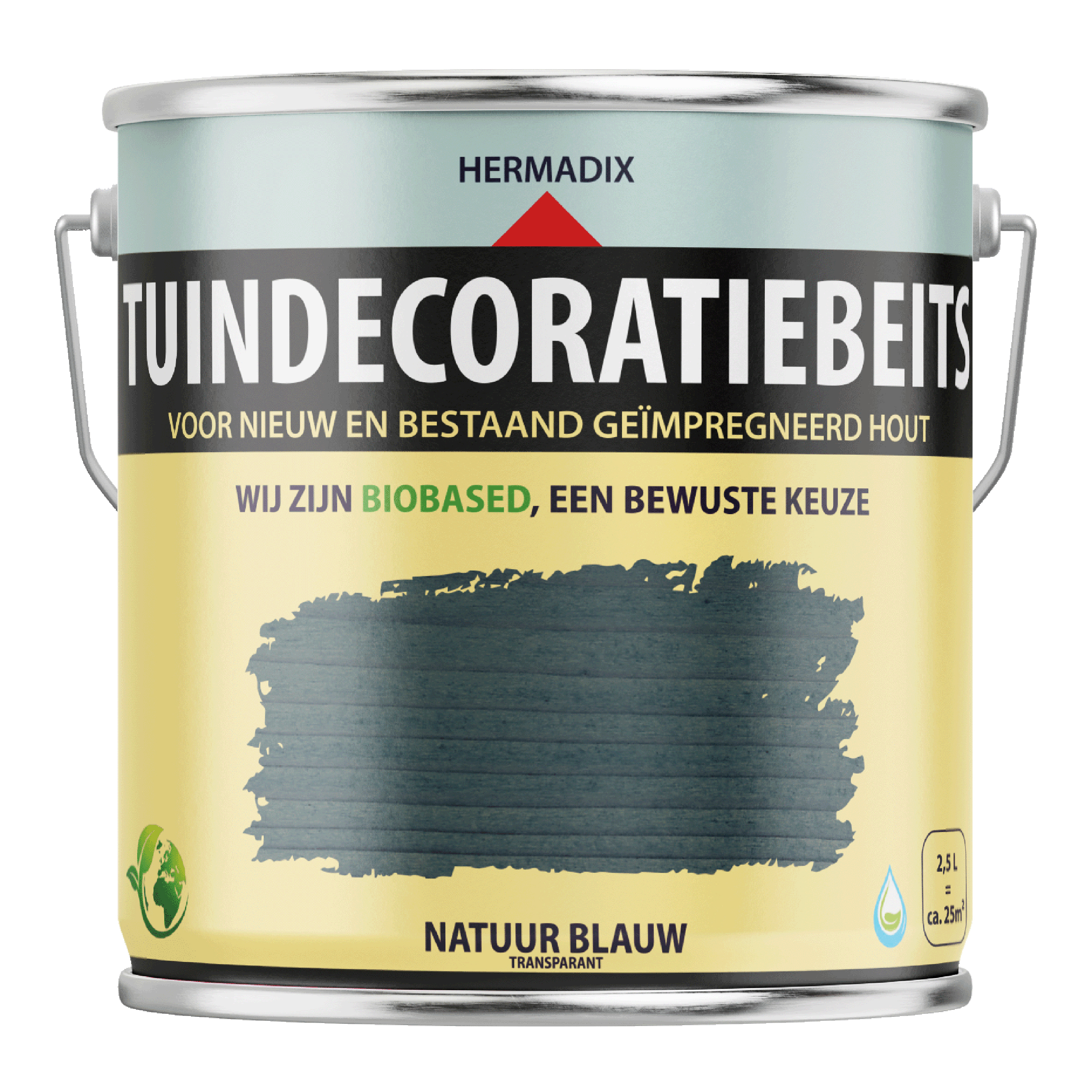 25.876.42 Hermadix  tuindecoratiebeits mat - 2500 ml natuur blauw (764) transparant 
