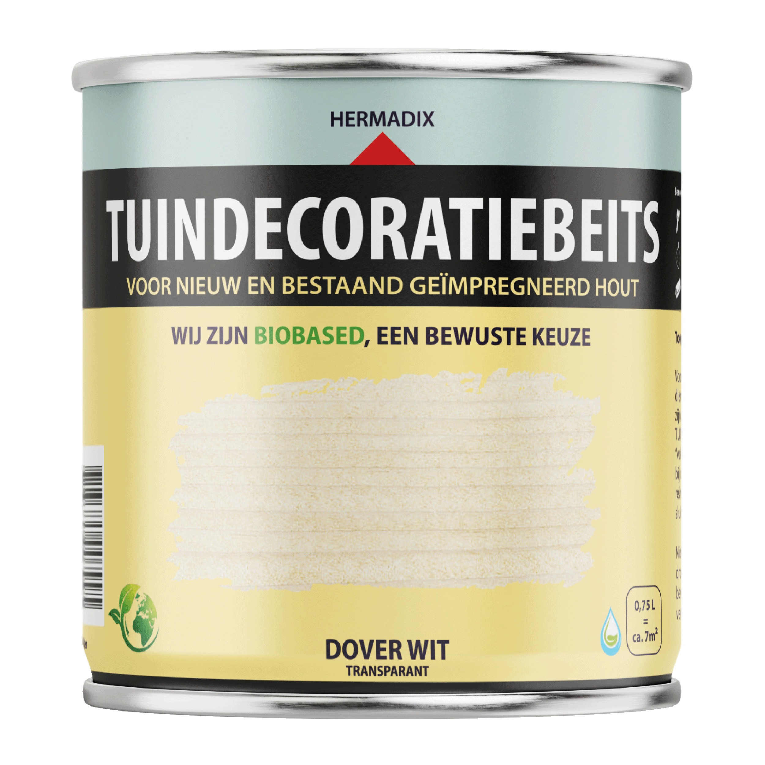 25.876.51 Hermadix  tuindecoratiebeits mat - 750 ml dover wit (765) transparant 