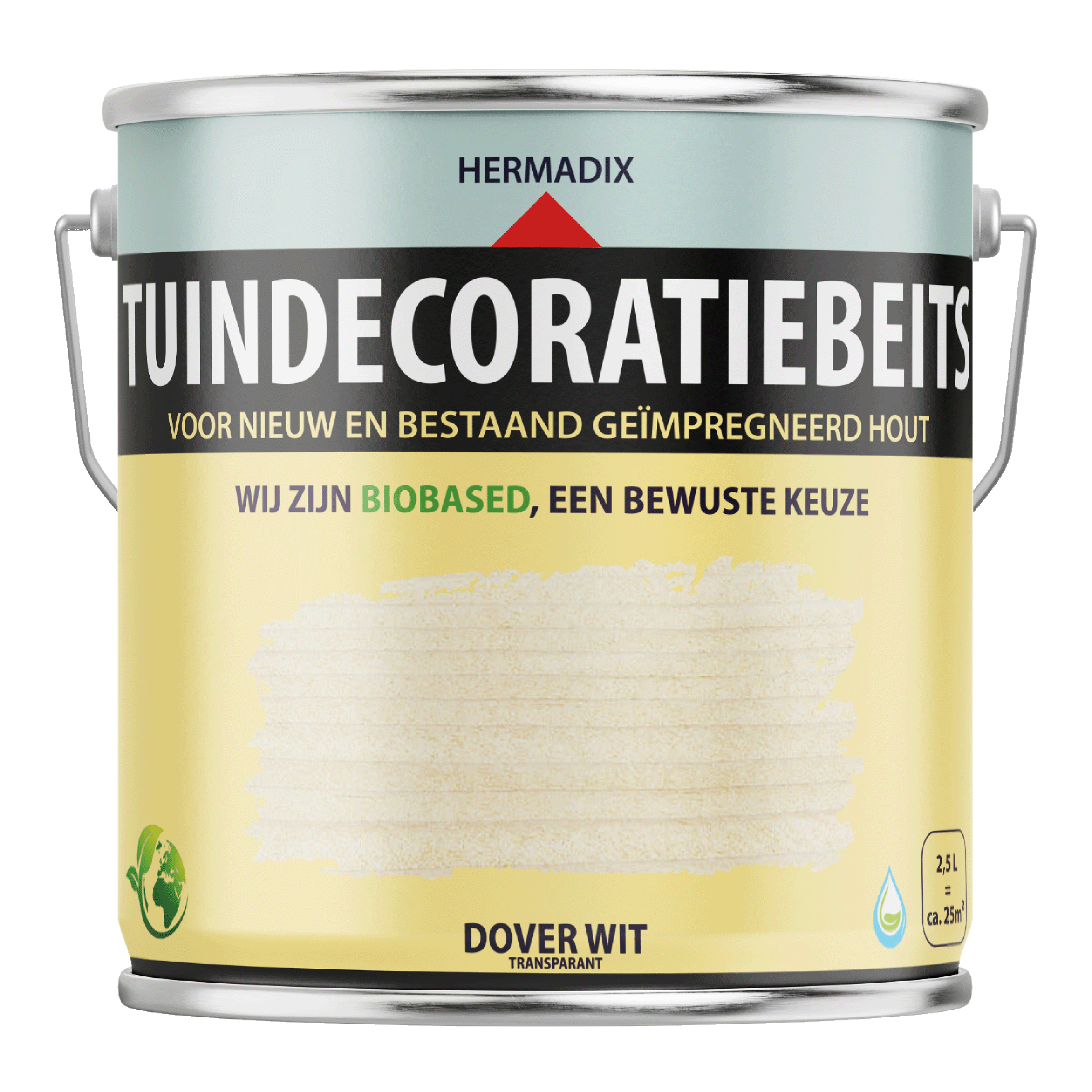 25.876.52 Hermadix  tuindecoratiebeits mat - 2500 ml dover wit (765) transparant 