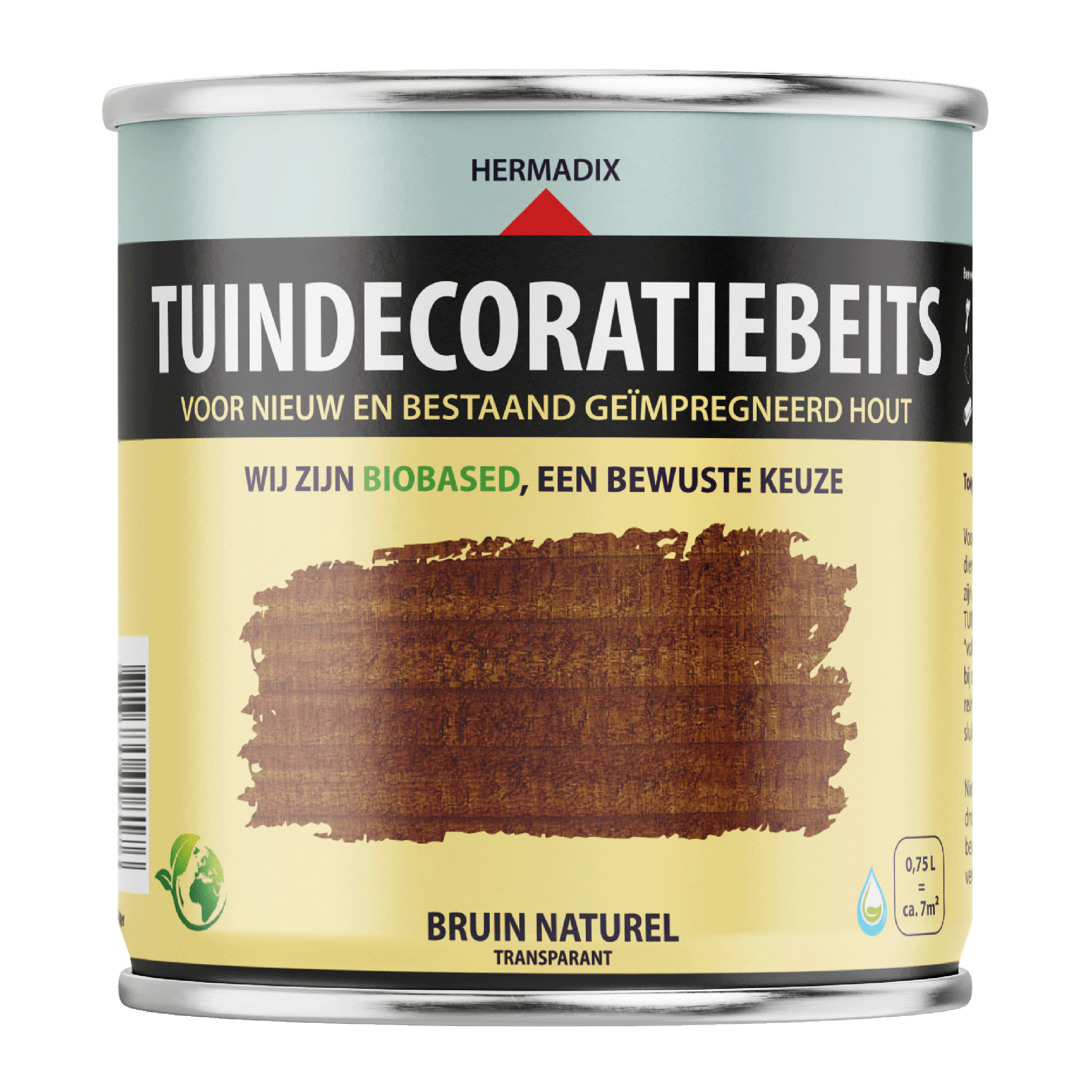 25.876.61 Hermadix  tuindecoratiebeits mat - 750 ml bruin naturel (766) transparant 