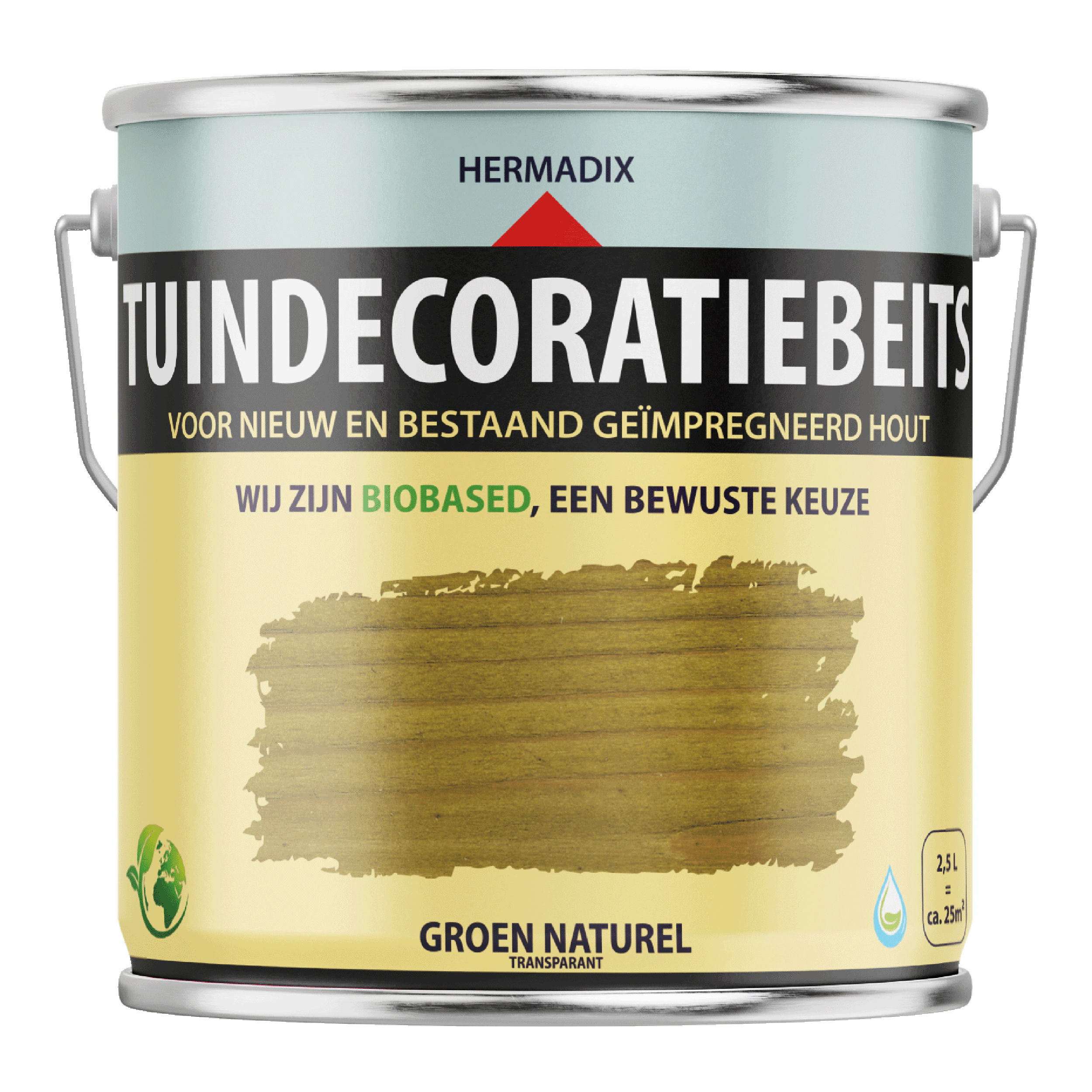 25.876.72 Hermadix  tuindecoratiebeits mat - 2500 ml groen naturel (767) transparant 