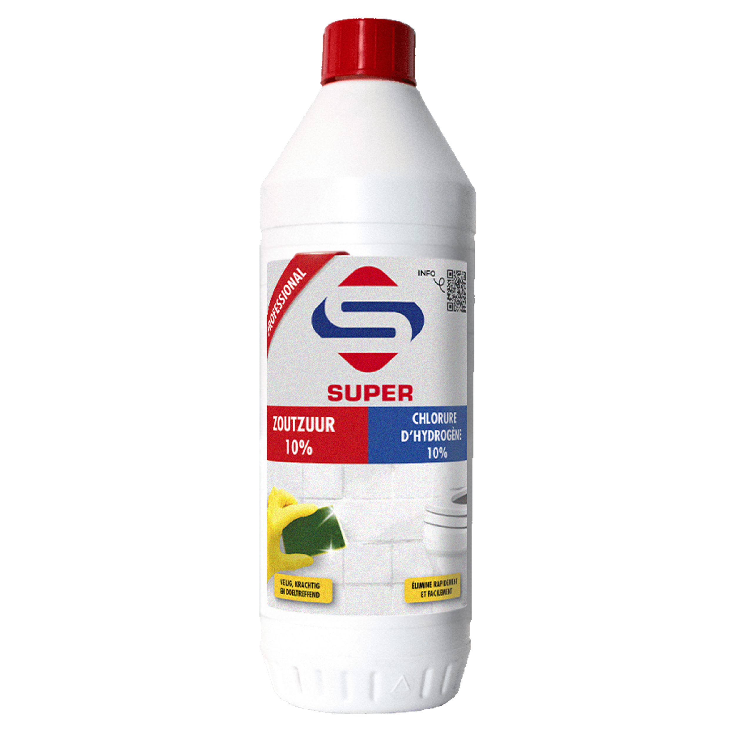 26.001.22 SuperCleaners  zoutzuur 10 procent  1 L