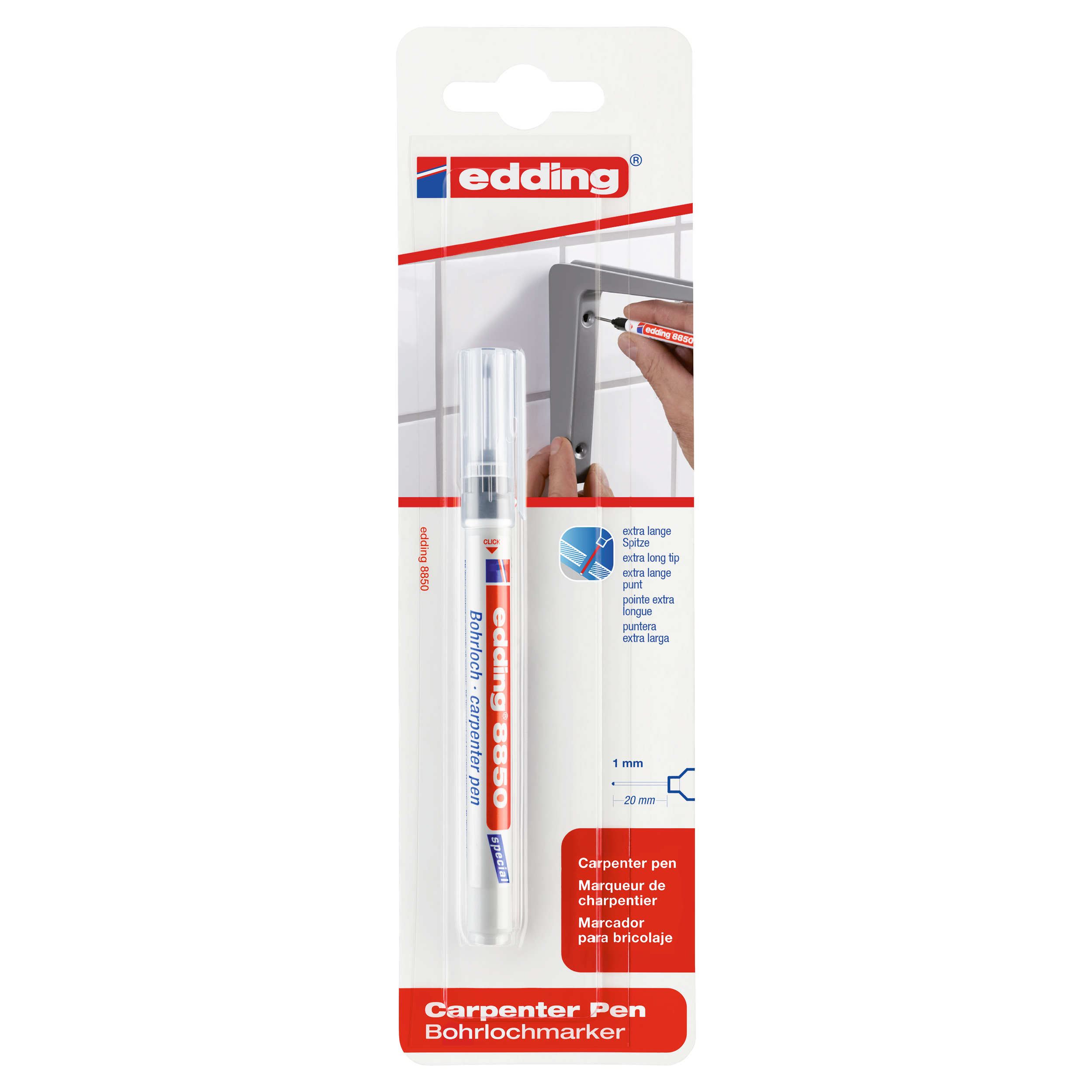 26.200.12 Edding  timmermansstift type 8850 - ronde punt 0.7 mm zwart 
