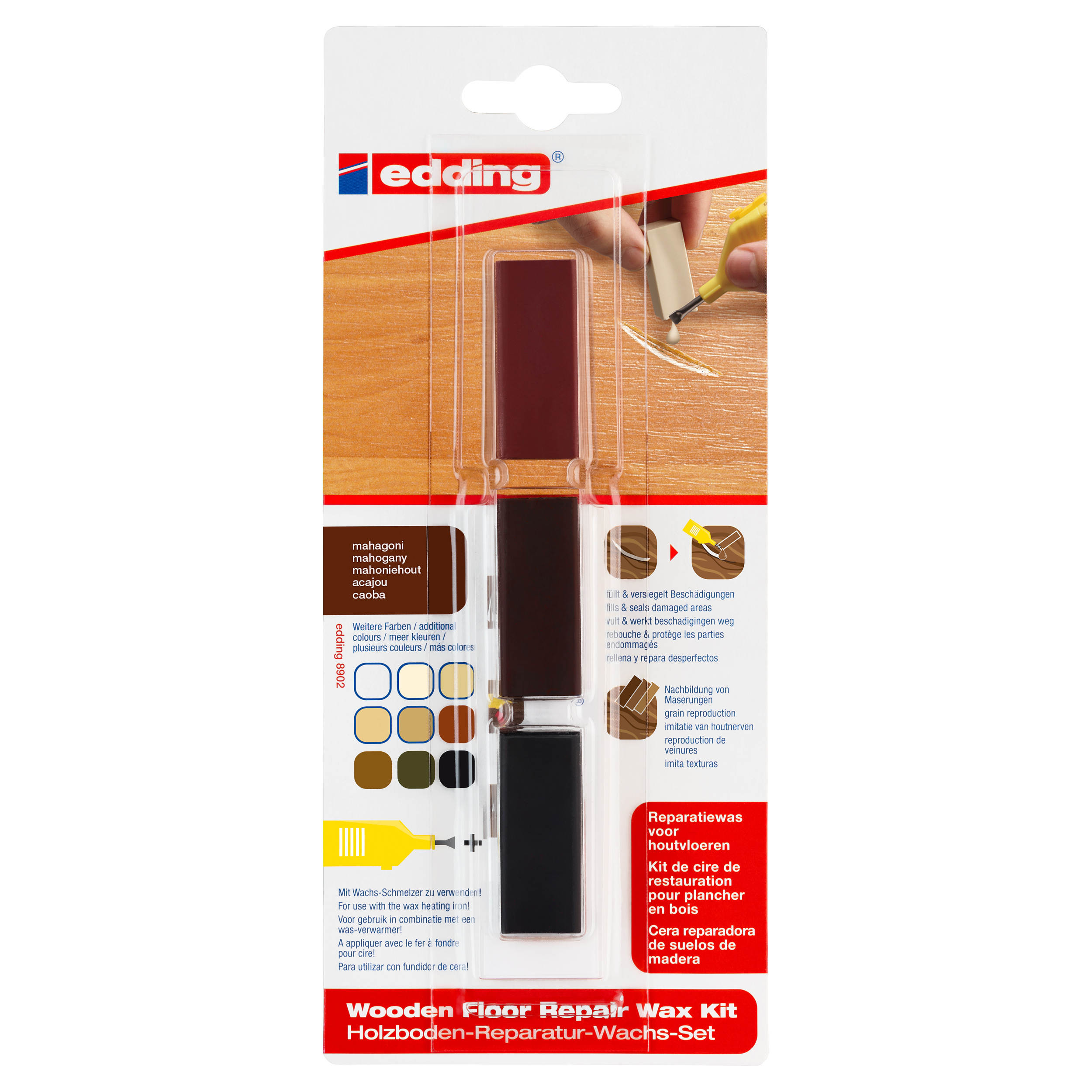 26.200.31 Edding  reparatiewas type 8902 - voor houtvloeren mahoniehout 