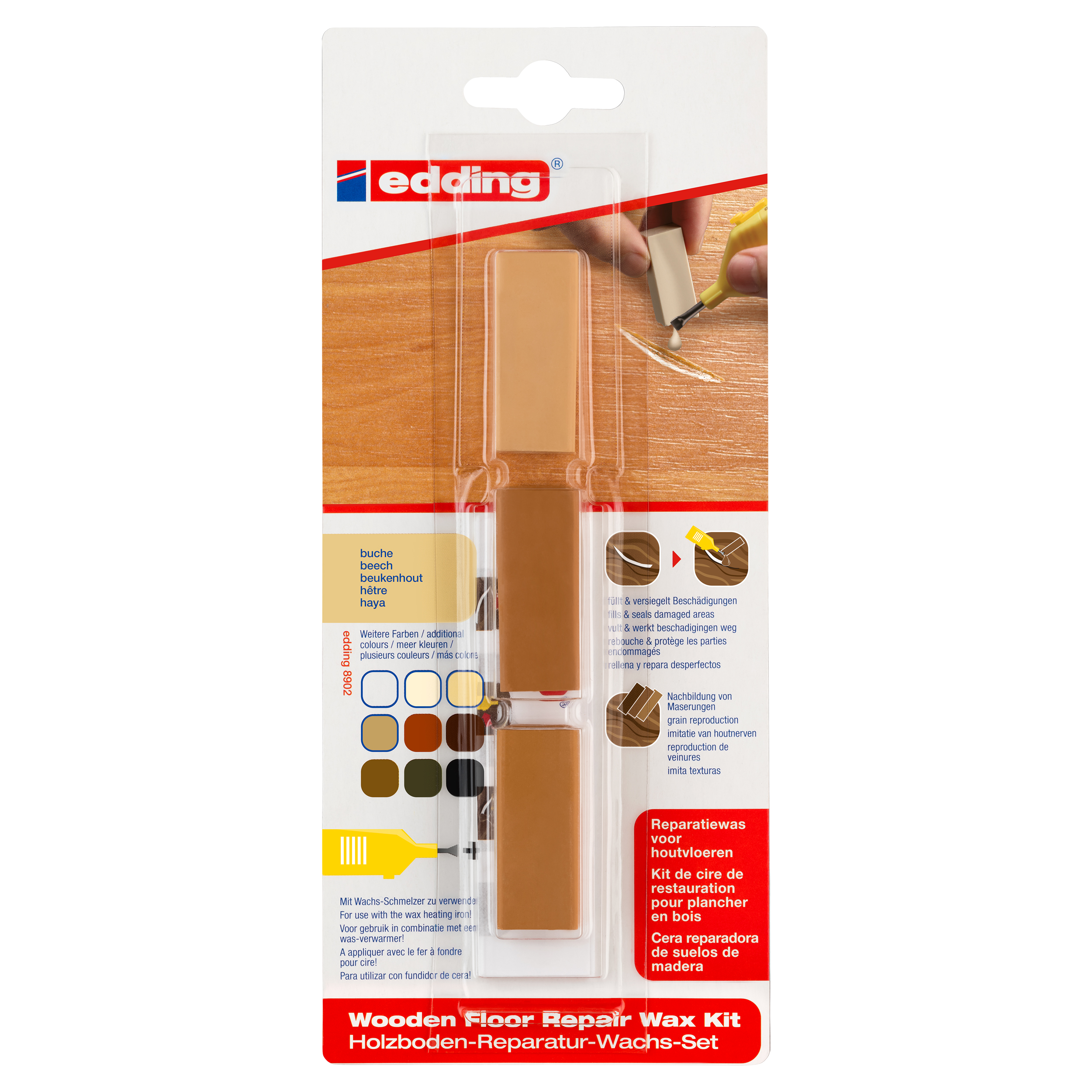 26.200.32 Edding  reparatiewas type 8902 - voor houtvloeren beukenhout 