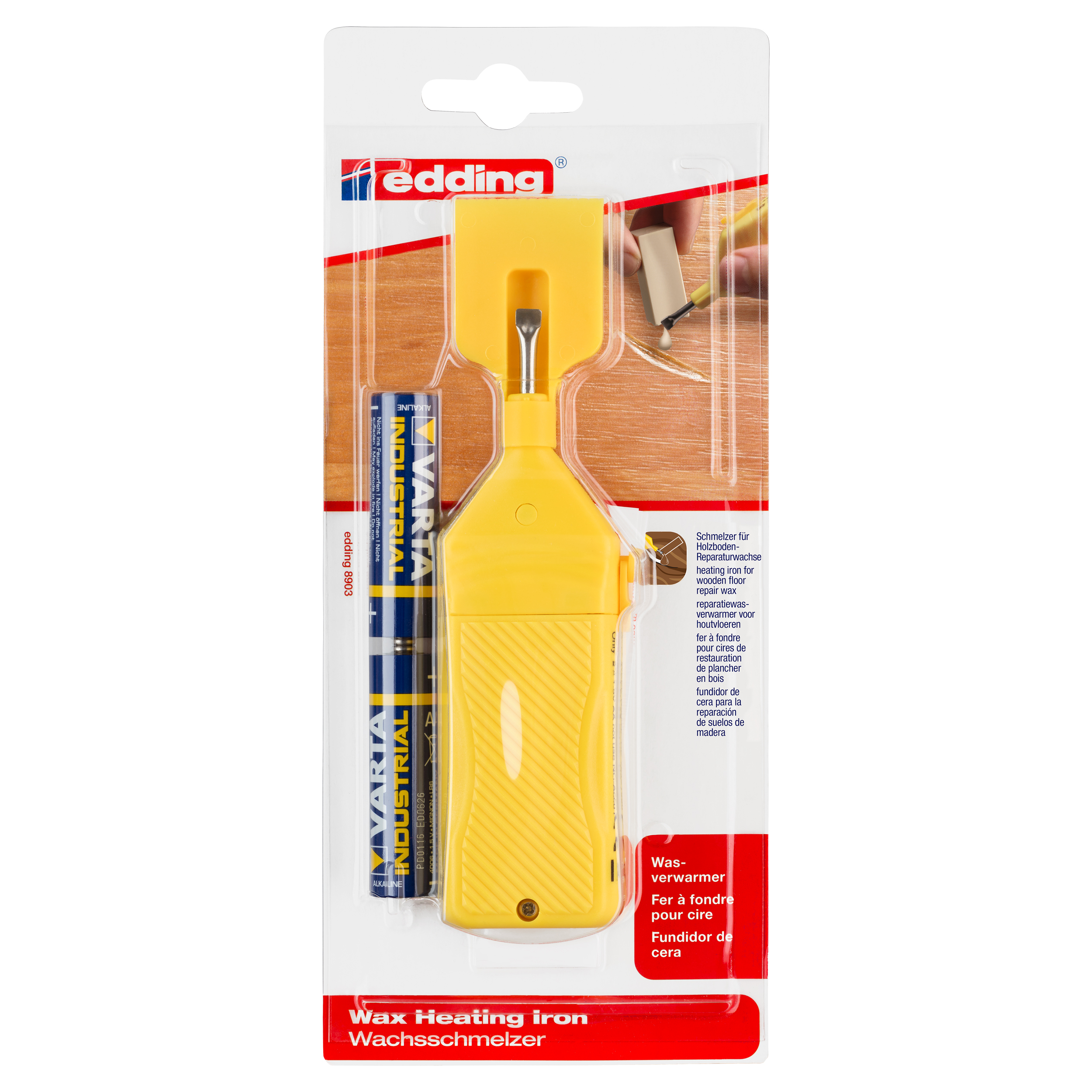 26.200.35 Edding  reparatiewas-verwarmer type 8903 - voor houtvloeren geel 