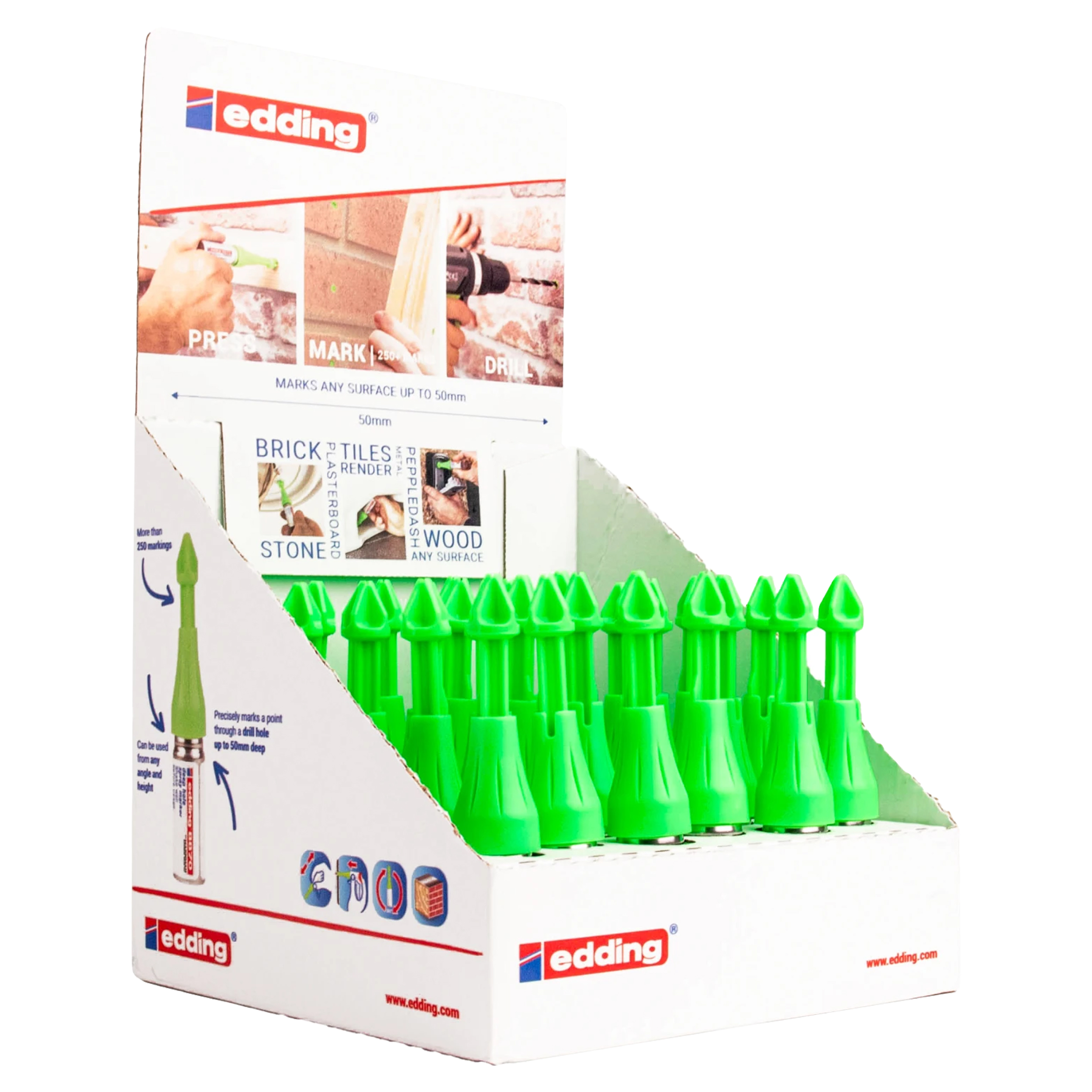 26.200.72 Edding  spraymarker type 8870 - display - diep gat neongroen 